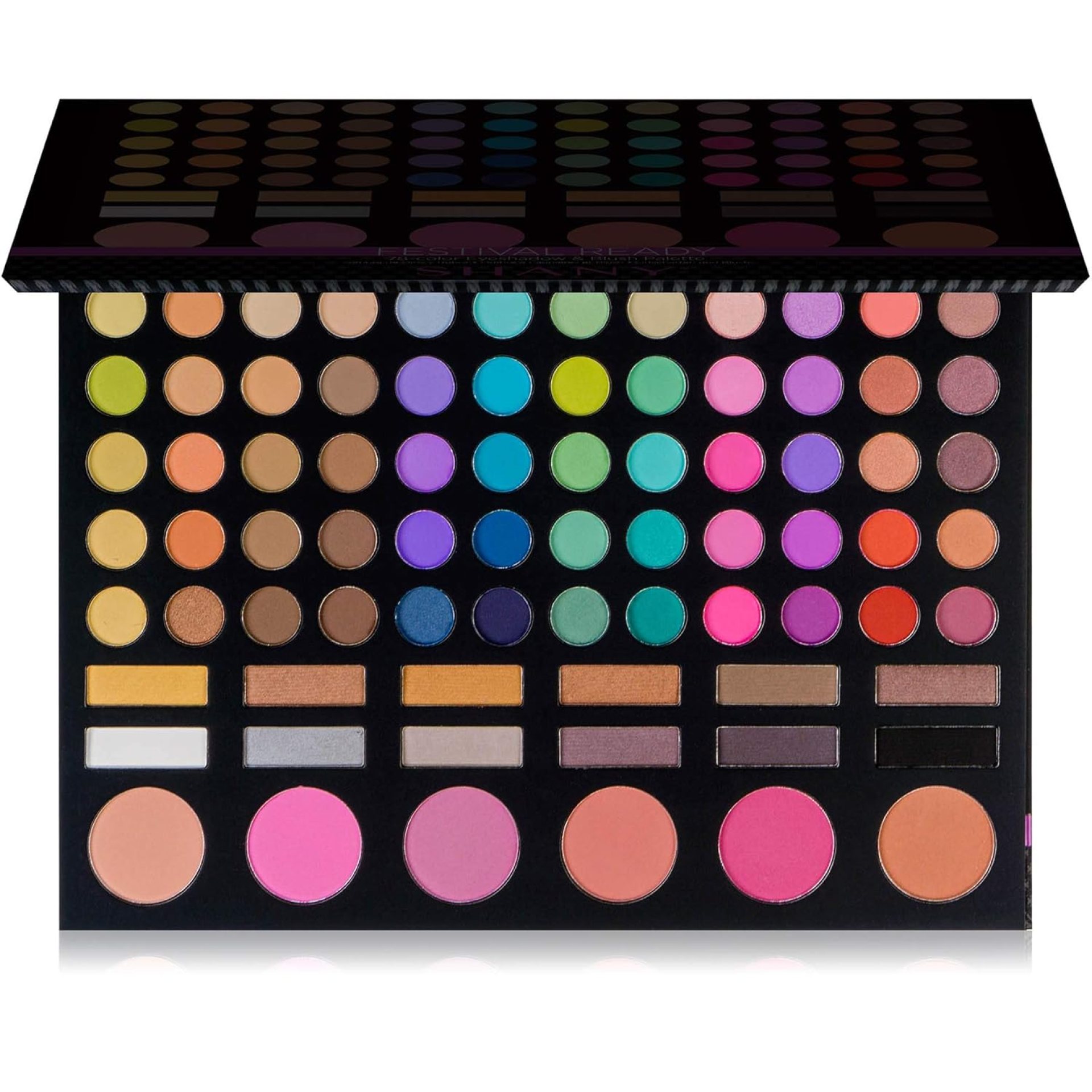 SHANY Festival Ready Palette – Highly Pigmented Blendable Eye shadows, Makeup Blush and Face powder Makeup Kit with 78 Colors – Makeup Palette SHANY Festival Ready Palette – Highly Pigmented Blendable Eye shadows, Makeup Blush and Face powder Makeup Kit with 78 Colors – Makeup Palette