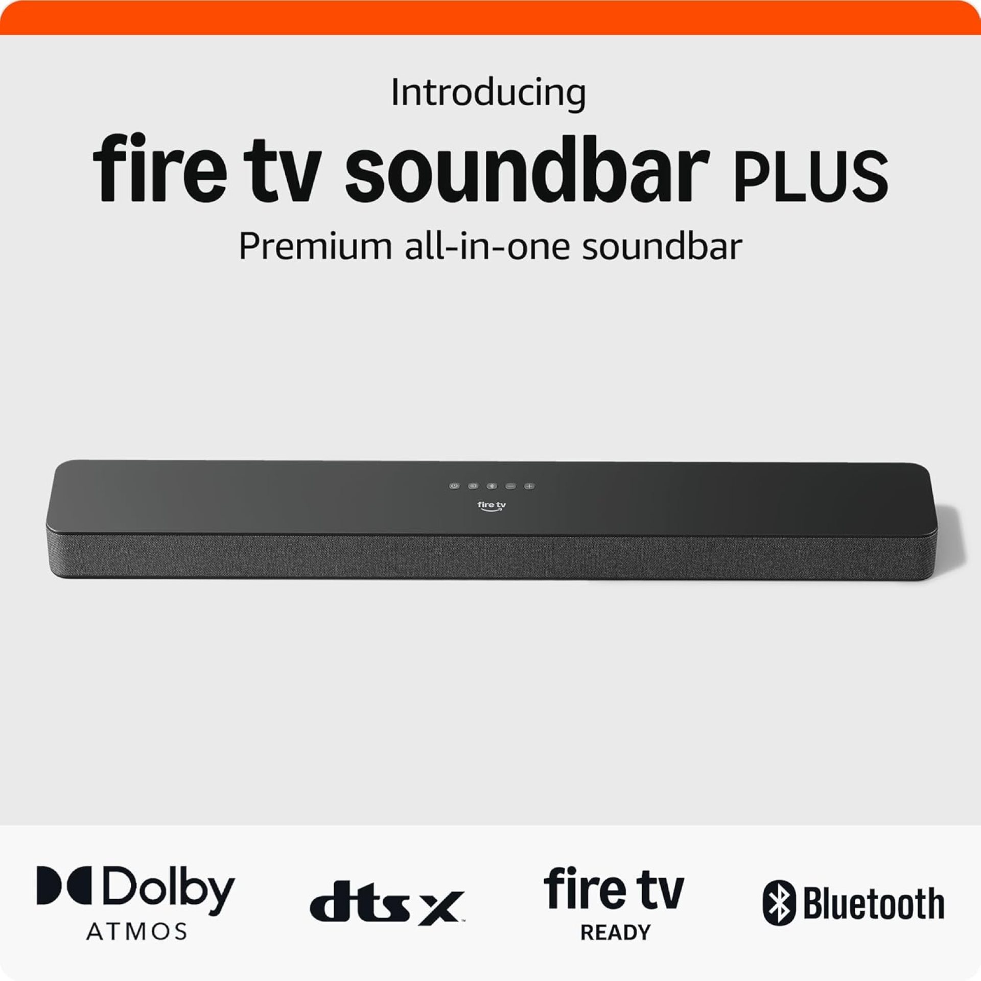 Introducing Amazon Fire TV Soundbar Plus, 3.1 channel, all-in-one design, Dolby Atmos, DTS:X, clear dialogue, 2024 release Introducing Amazon Fire TV Soundbar Plus, 3.1 channel, all-in-one design, Dolby Atmos, DTS:X, clear dialogue, 2024 release
