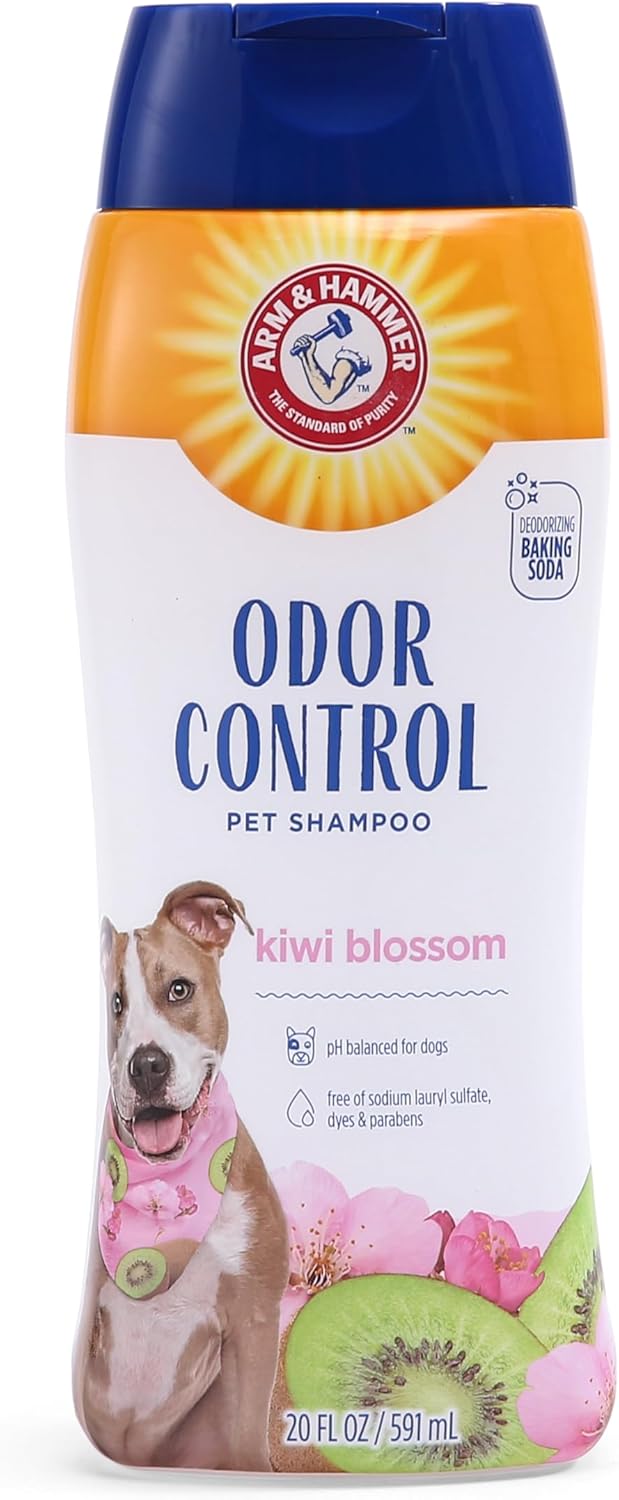Arm & Hammer Deodorizing Dog Shampoo for Smelly Dogs & Puppies with Baking Soda – Tearless, Moisturizing Dog Shampoo for Sensitive Skin – Dog Odor Shampoo – Kiwi Blossom Scent, 20 Fl Oz Arm & Hammer Deodorizing Dog Shampoo for Smelly Dogs & Puppies with Baking Soda – Tearless, Moisturizing Dog Shampoo for Sensitive Skin – Dog Odor Shampoo – Kiwi Blossom Scent, 20 Fl Oz