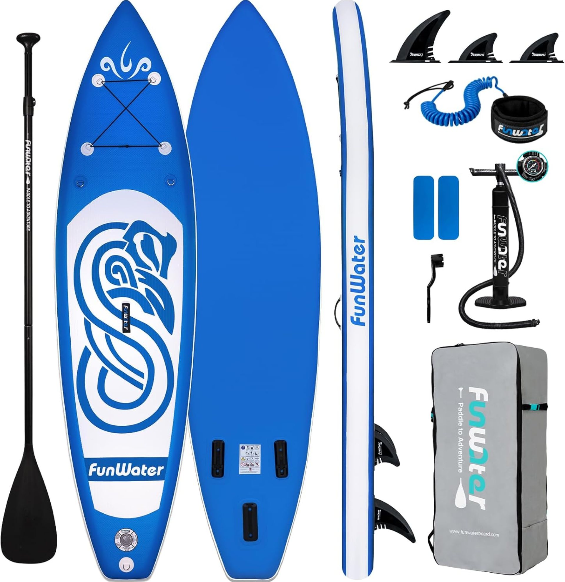 FunWater Inflatable Stand Up Paddle Board with Premium SUP Paddleboard Accessories, Wide Stable Anti-Slip EVA Deck, Paddle Boards for Adults & Youth of All Skill Levels FunWater Inflatable Stand Up Paddle Board with Premium SUP Paddleboard Accessories, Wide Stable Anti-Slip EVA Deck, Paddle Boards for Adults & Youth of All Skill Levels