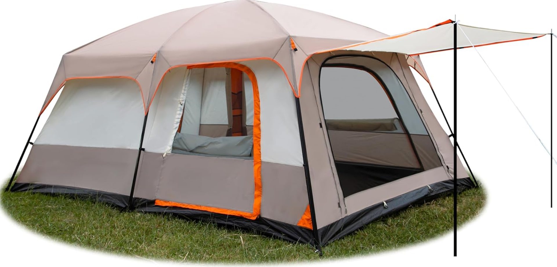 KTT Extra Large Tent 6-10-12 Person(A),Family Cabin Tents,2 Rooms,3 Doors and 3 Windows with Mesh,Straight Wall,Waterproof,Double Layer,Big Tent for Outdoor,Picnic,Camping,Family Gathering KTT Extra Large Tent 6-10-12 Person(A),Family Cabin Tents,2 Rooms,3 Doors and 3 Windows with Mesh,Straight Wall,Waterproof,Double Layer,Big Tent for Outdoor,Picnic,Camping,Family Gathering