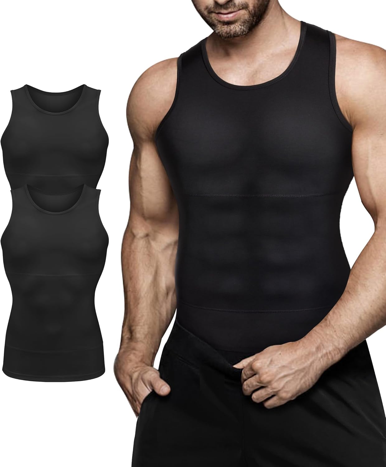 Mens Compression Shirt Slimming Body Shaper Vest Workout Tank Tops Abs Abdomen Undershirts Mens Compression Shirt Slimming Body Shaper Vest Workout Tank Tops Abs Abdomen Undershirts