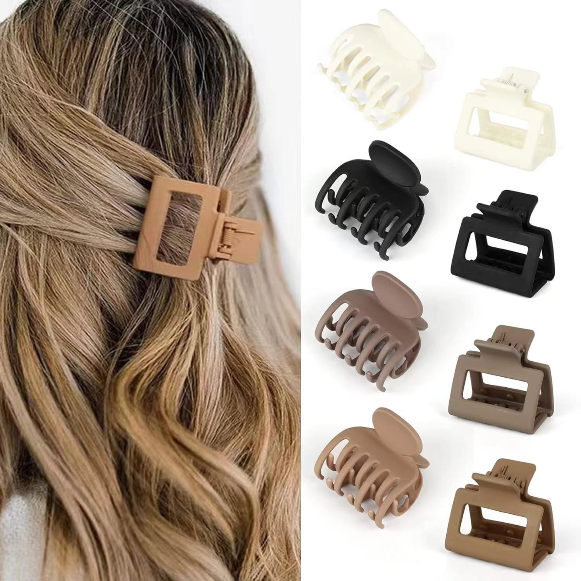 8 Pack Small Claw Clips for Women Girls Double Row Teeth Medium Hair Clips Matte Claw Clips for Thin Hair No Slip Hair Clips for Short Hair Accessories (Dark Series) 8 Pack Small Claw Clips for Women Girls Double Row Teeth Medium Hair Clips Matte Claw Clips for Thin Hair No Slip Hair Clips for Short Hair Accessories (Dark Series)
