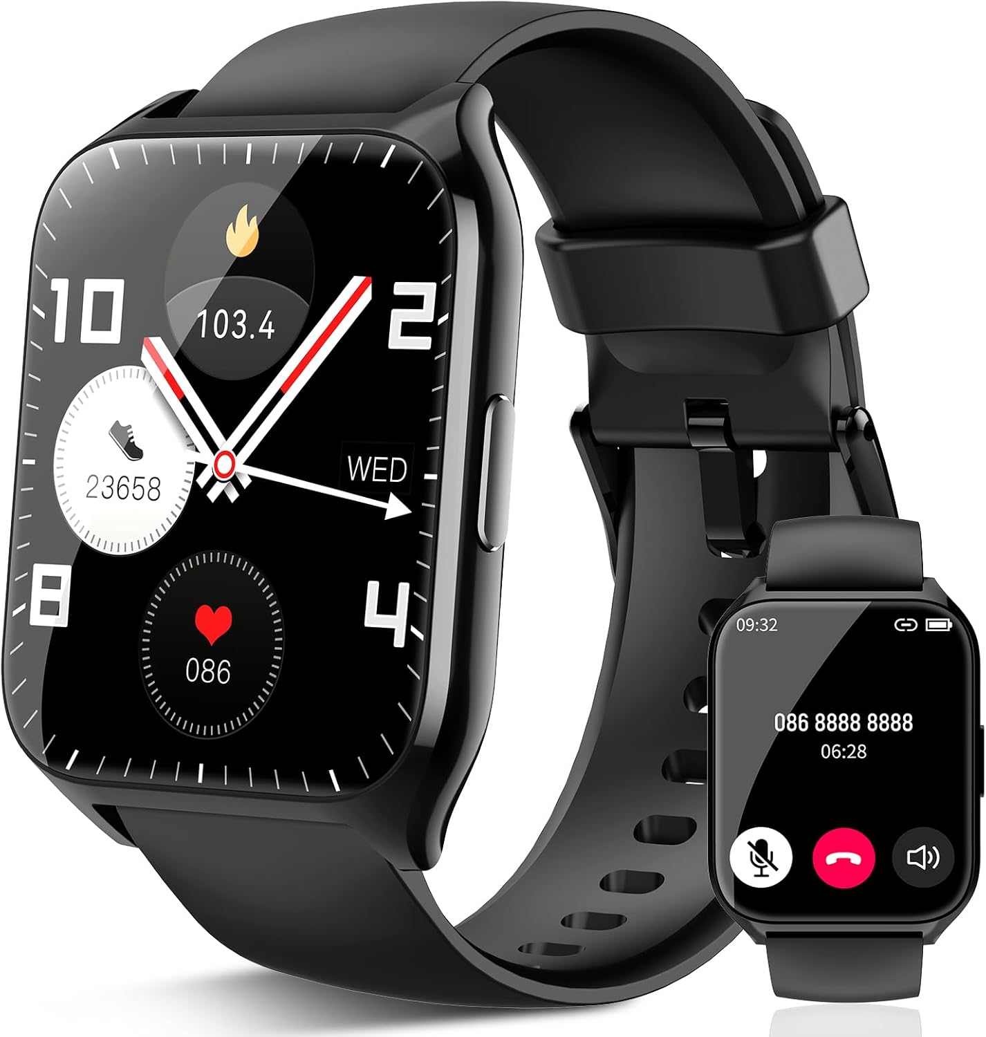 Smart Watch for Men Women(Answer/Make Calls), 1.85″ HD Touch Screen Fitness Watch with Sleep Heart Rate Monitor, 112 Sports Modes, IP68 Waterproof Activity Trackers Compatible with Android iOS, Black Smart Watch for Men Women(Answer/Make Calls), 1.85″ HD Touch Screen Fitness Watch with Sleep Heart Rate Monitor, 112 Sports Modes, IP68 Waterproof Activity Trackers Compatible with Android iOS, Black