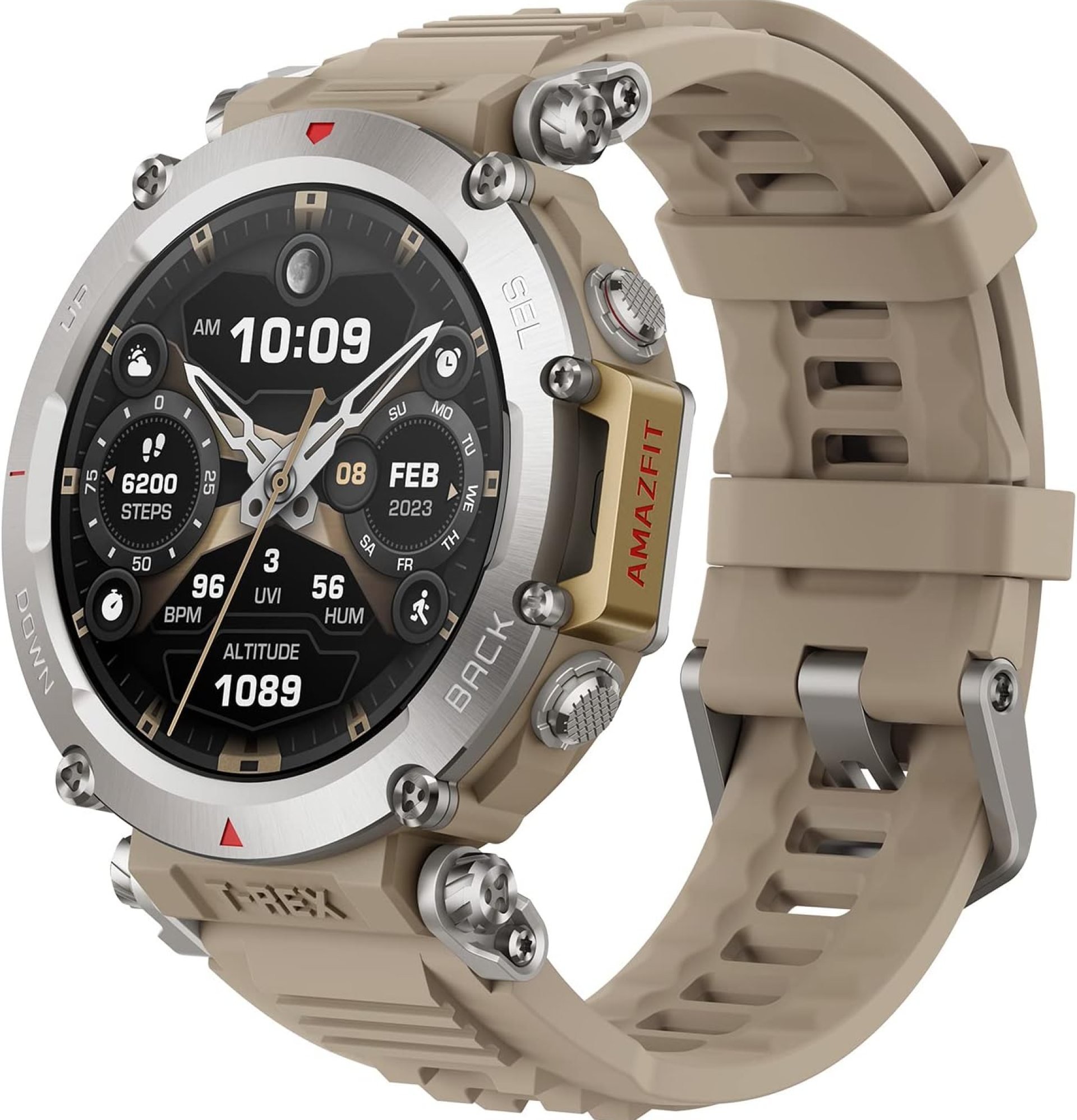 Amazfit T-Rex Ultra Smart Watch 47mm for Men, 20-Day Battery Life, 30m Freediving, Dual-Band GPS, Mud-Resistant, 100m Water-Resistant, Military-Grade Outdoor Sports Watch, for Android iPhone, Sahara Amazfit T-Rex Ultra Smart Watch 47mm for Men, 20-Day Battery Life, 30m Freediving, Dual-Band GPS, Mud-Resistant, 100m Water-Resistant, Military-Grade Outdoor Sports Watch, for Android iPhone, Sahara