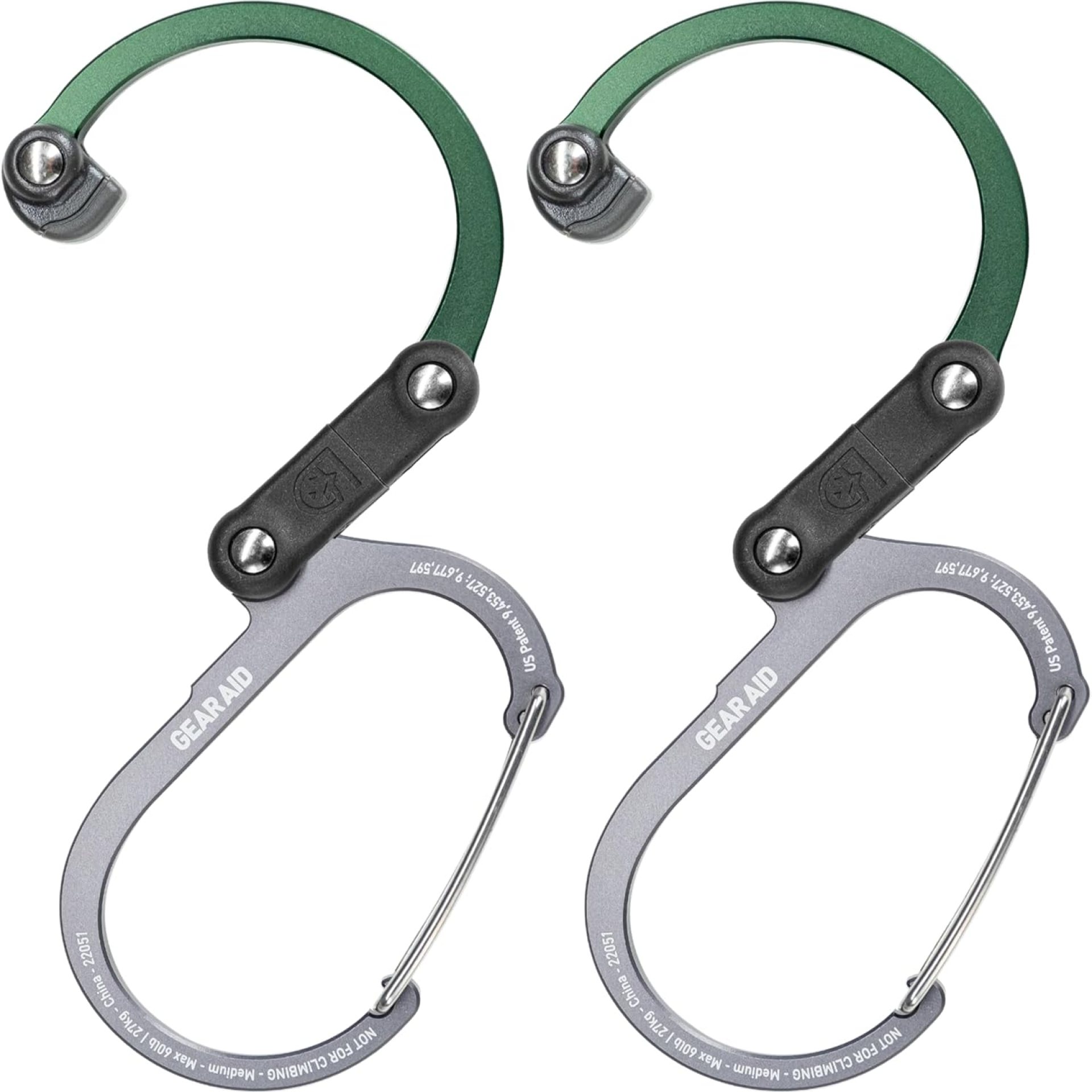 GEAR AID HEROCLIP 360° Swivel Carabiner Gear Clip and Hook (Medium) for Camping, Backpack, Suitcases and Garage Organization GEAR AID HEROCLIP 360° Swivel Carabiner Gear Clip and Hook (Medium) for Camping, Backpack, Suitcases and Garage Organization