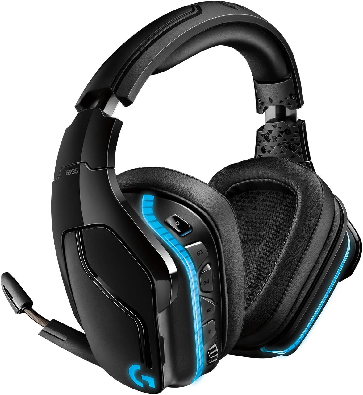 Logitech G935 Wireless DTS:X 7.1 Surround Sound LIGHTSYNC RGB PC Gaming Headset – Black/Blue Logitech G935 Wireless DTS:X 7.1 Surround Sound LIGHTSYNC RGB PC Gaming Headset – Black/Blue