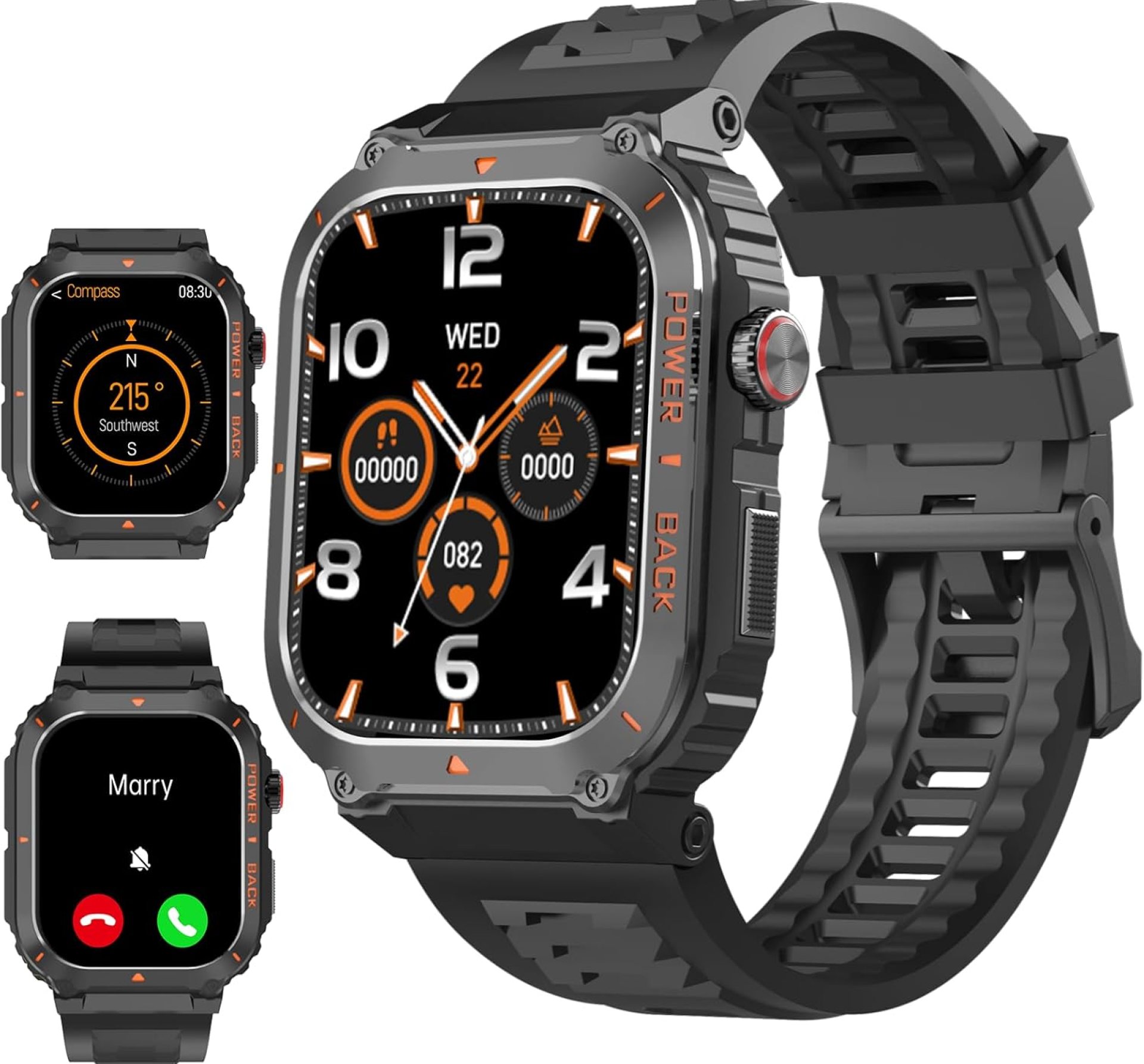 Smart Watch for Men, Military GPS Smartwatches with Call/Text, Health Monitor(Heart Rate/SpO2/Sleep), Compass/Altitude/Barometer, Outdoor Fitness Tracker for iPhone/Android(with GPS, Black) Smart Watch for Men, Military GPS Smartwatches with Call/Text, Health Monitor(Heart Rate/SpO2/Sleep), Compass/Altitude/Barometer, Outdoor Fitness Tracker for iPhone/Android(with GPS, Black)