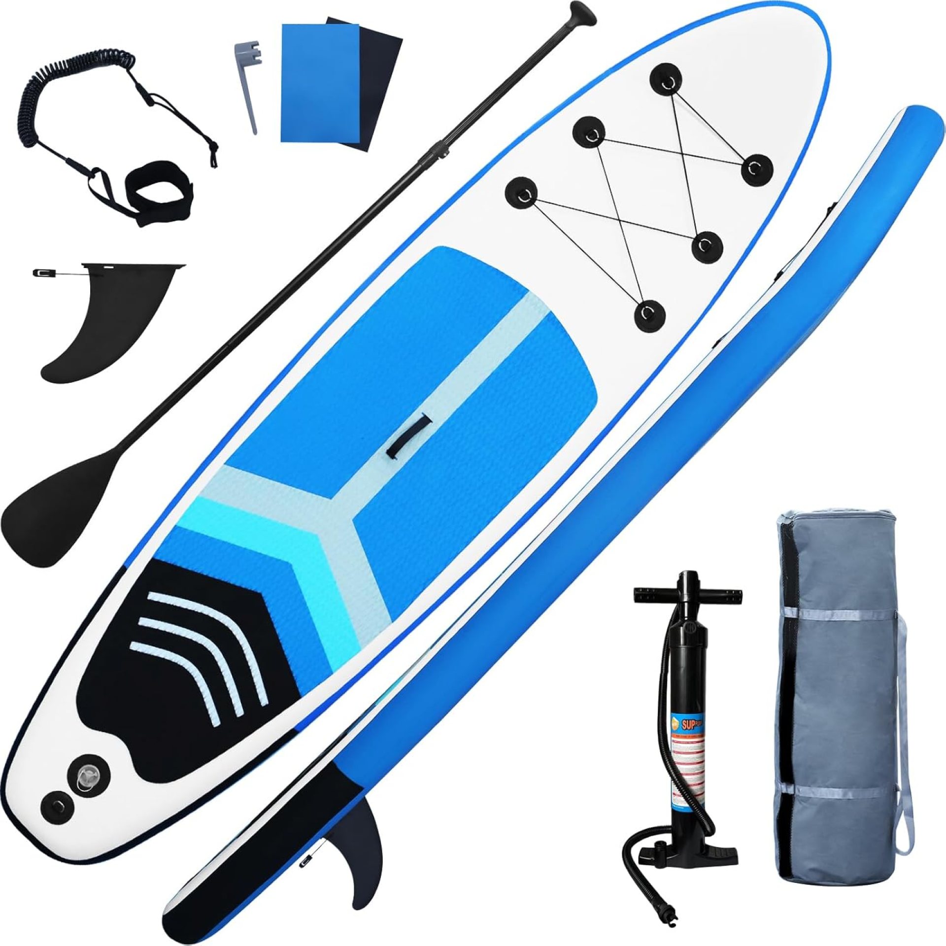 Inflatable Stand Up Paddle Board SUP Accessories & Carry Bag, Wide Stance, Surf Control, Non-Slip Deck, Leash, Paddle and Pump, Standing Boat for Youth & Adult Inflatable Stand Up Paddle Board SUP Accessories & Carry Bag, Wide Stance, Surf Control, Non-Slip Deck, Leash, Paddle and Pump, Standing Boat for Youth & Adult