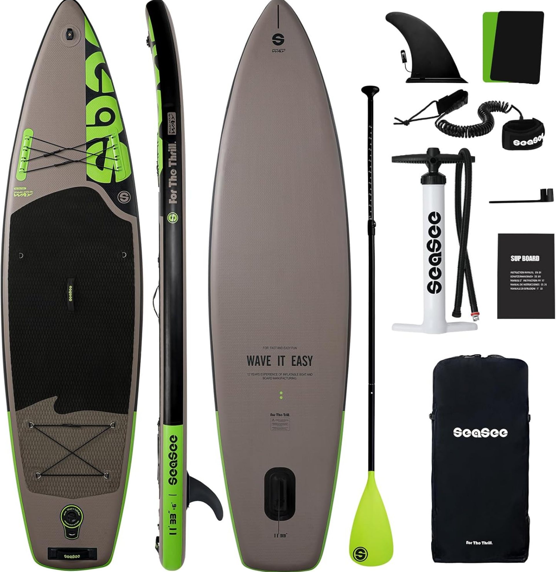 Inflatable Stand Up Paddle Board Includes Paddle, Dual Action Pump, and Accessories 11ft Lightweight iSUP, 33″*6″ Wide Stable Design, Anti-Slip EVA Deck, Paddle Board for Adults Inflatable Stand Up Paddle Board Includes Paddle, Dual Action Pump, and Accessories 11ft Lightweight iSUP, 33″*6″ Wide Stable Design, Anti-Slip EVA Deck, Paddle Board for Adults