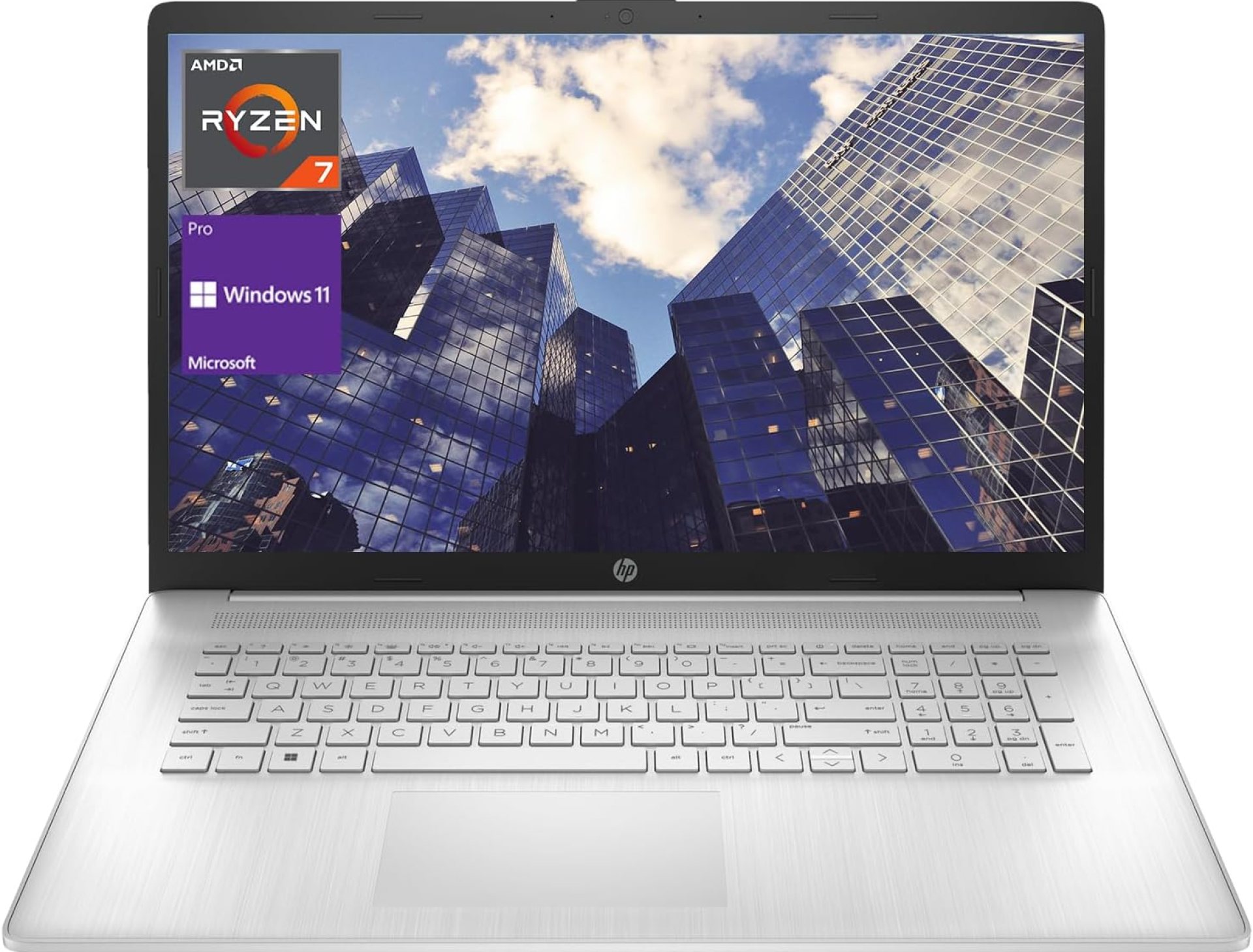 HP 2023 17 Laptop, 17.3″ FHD Display (1920 x 1080), AMD Ryzen 7 7730U Processor (Beats i7-1260P), 64GB RAM, 2TB PCIe SSD, Backlit Keyboard, Wi-Fi 6, Webcam, HDMI, Windows 11 Pro, Silver HP 2023 17 Laptop, 17.3″ FHD Display (1920 x 1080), AMD Ryzen 7 7730U Processor (Beats i7-1260P), 64GB RAM, 2TB PCIe SSD, Backlit Keyboard, Wi-Fi 6, Webcam, HDMI, Windows 11 Pro, Silver