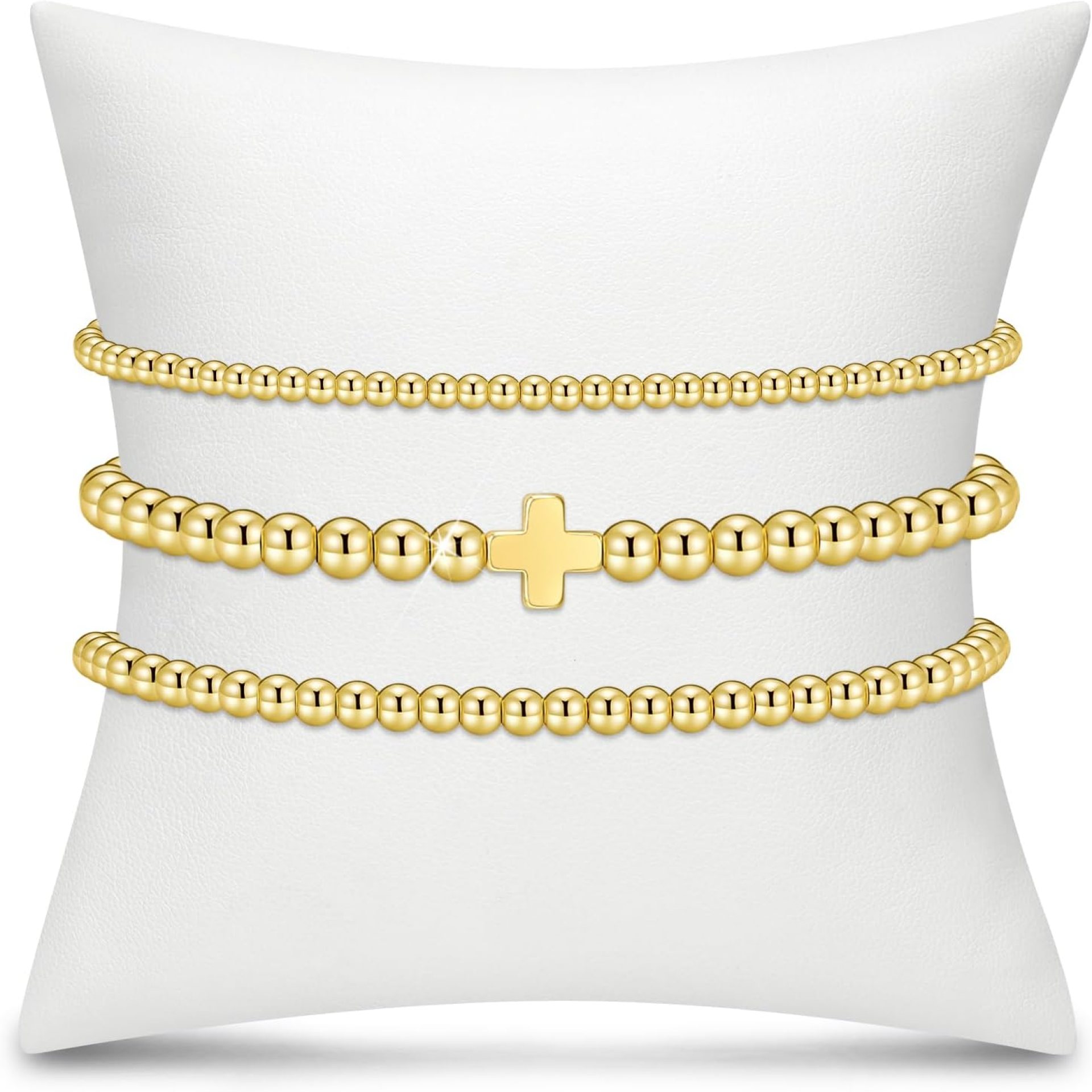 Gold Bracelets for Women – 18K Gold Beaded Bracelets Stack Strand Bead Ball Bracelet No Tarnish Stackable Jewelry Set for Mother’s Day Christmas Birthday 6.8″ | 7.25″ Gold Bracelets for Women – 18K Gold Beaded Bracelets Stack Strand Bead Ball Bracelet No Tarnish Stackable Jewelry Set for Mother’s Day Christmas Birthday 6.8″ | 7.25″