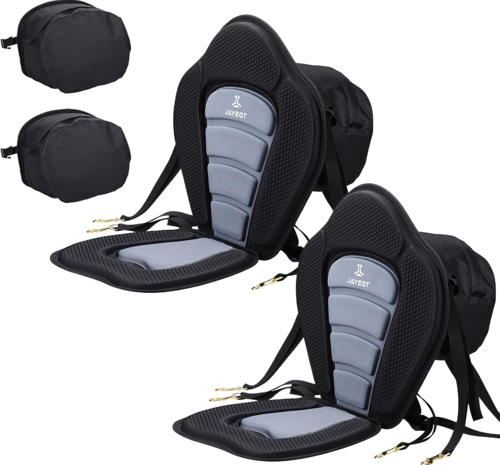 JAYEGT Kayak Seat Deluxe Padded Back Canoe Seat with Back Support ,SUP Paddle Board Seats Fishing Seat for Universal Sit with Detachable Storage Bag and 4 Adjustable Straps. (2Pcs Kayak seat) JAYEGT Kayak Seat Deluxe Padded Back Canoe Seat with Back Support ,SUP Paddle Board Seats Fishing Seat for Universal Sit with Detachable Storage Bag and 4 Adjustable Straps. (2Pcs Kayak seat)
