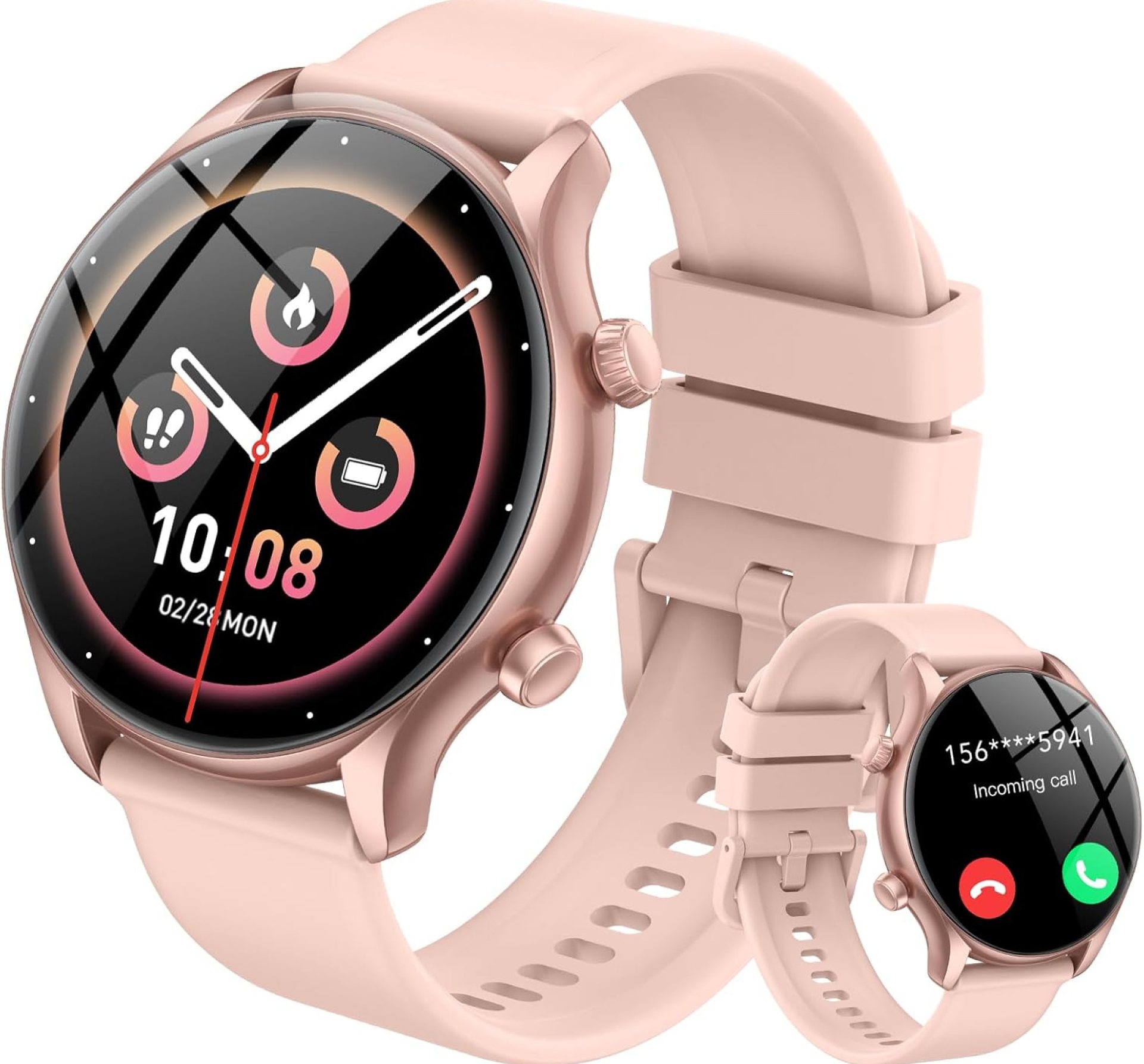Smart Watch, 1.39″ Smartwatch for Women (Answer/Make Call), Fitness Activity Tracker with Heart Rate & Sp02 Monitor, 100+ Sport Modes, IP68 Waterproof Fitness Watch for Android iOS (Rose Gold) Smart Watch, 1.39″ Smartwatch for Women (Answer/Make Call), Fitness Activity Tracker with Heart Rate & Sp02 Monitor, 100+ Sport Modes, IP68 Waterproof Fitness Watch for Android iOS (Rose Gold)