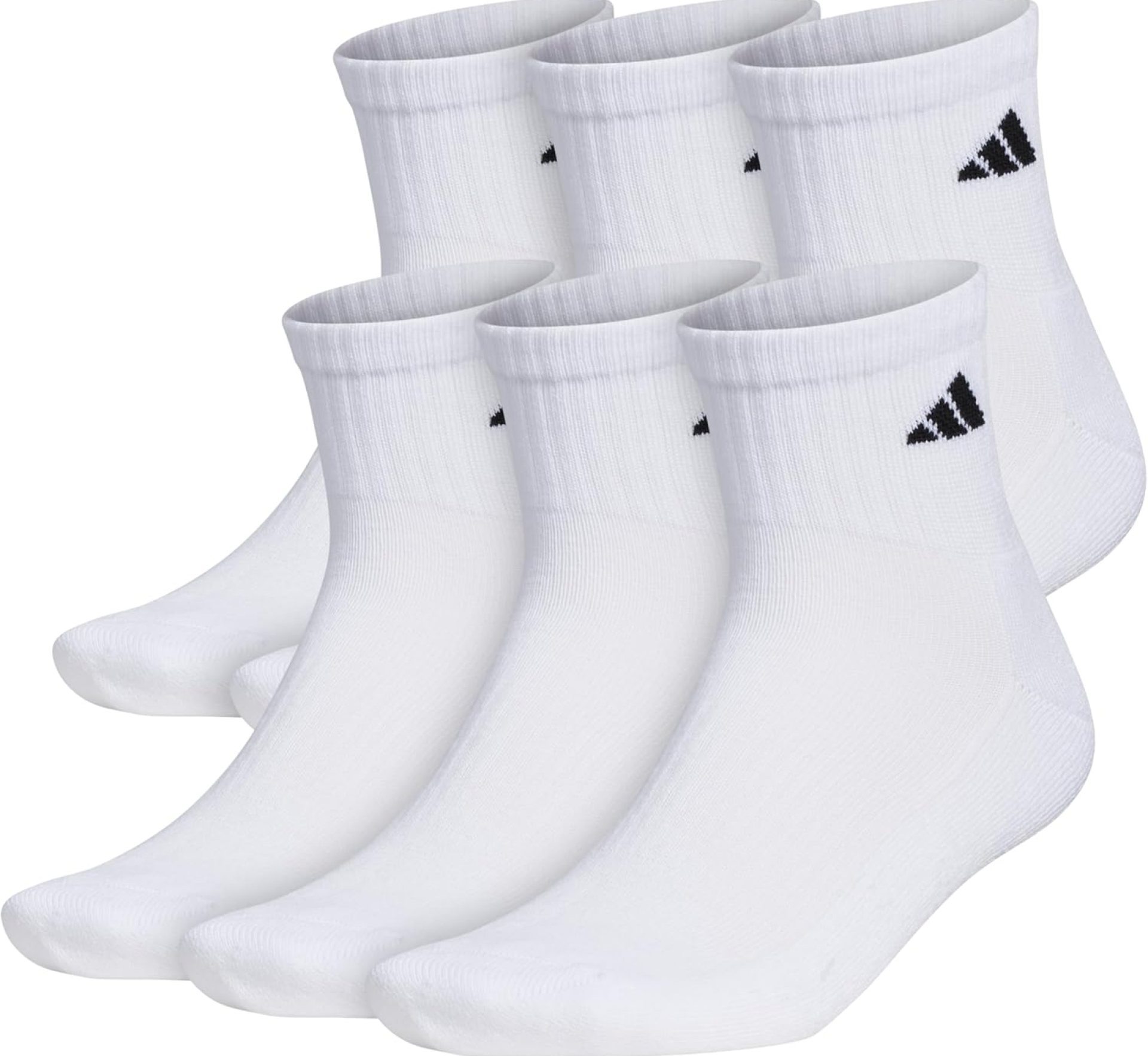 adidas Men’s Athletic Cushioned Quarter Socks with Arch Compression (6 Pairs) adidas Men’s Athletic Cushioned Quarter Socks with Arch Compression (6 Pairs)
