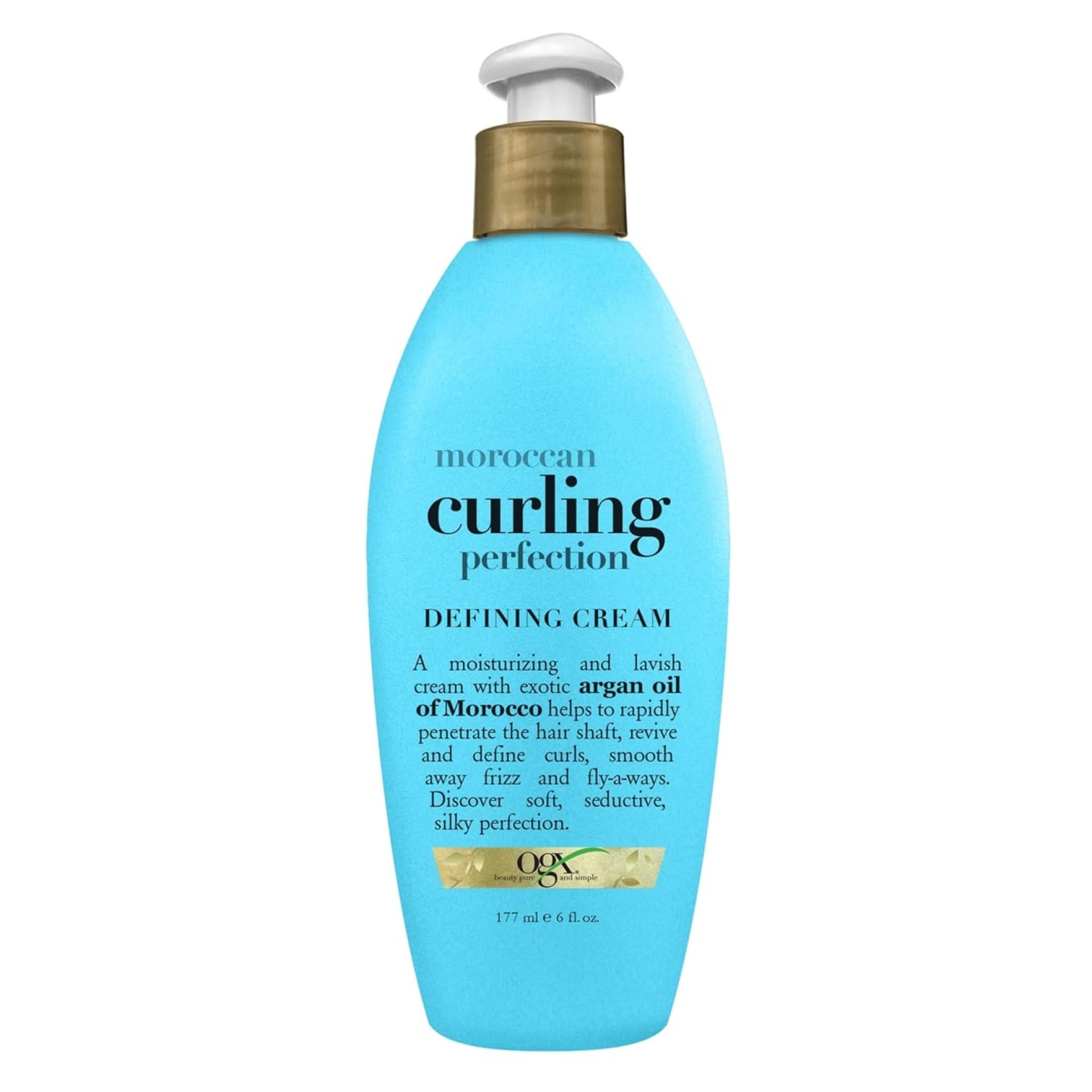 OGX Argan Oil of Morocco Curling Perfection Curl-Defining Cream, Hair-Smoothing Anti-Frizz Cream to Define All Curl Types & Hair Textures, Paraben-Free, Sulfated-Surfactants Free, 6 oz OGX Argan Oil of Morocco Curling Perfection Curl-Defining Cream, Hair-Smoothing Anti-Frizz Cream to Define All Curl Types & Hair Textures, Paraben-Free, Sulfated-Surfactants Free, 6 oz