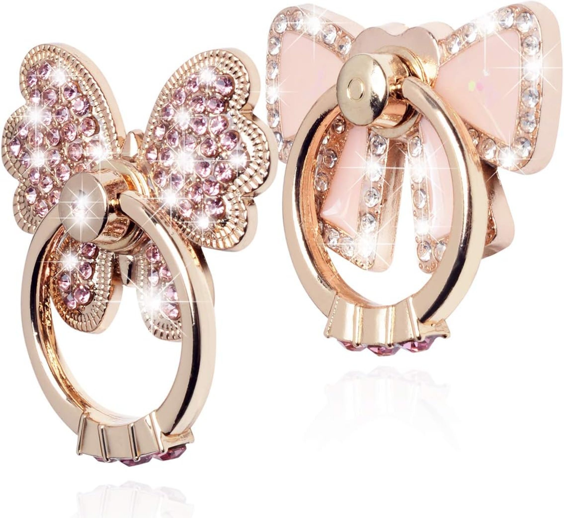 Finger Ring Stand Popsocket,2 Pack Luxury Glitter Diamond Universal Metal Pop Socket for iPhone 15/14/13/12/11 Pro Max, Galaxy S24/S23/S22 Ultra, Finger Ring Grip Holder for All Smartphone, Pink/Bow Finger Ring Stand Popsocket,2 Pack Luxury Glitter Diamond Universal Metal Pop Socket for iPhone 15/14/13/12/11 Pro Max, Galaxy S24/S23/S22 Ultra, Finger Ring Grip Holder for All Smartphone, Pink/Bow
