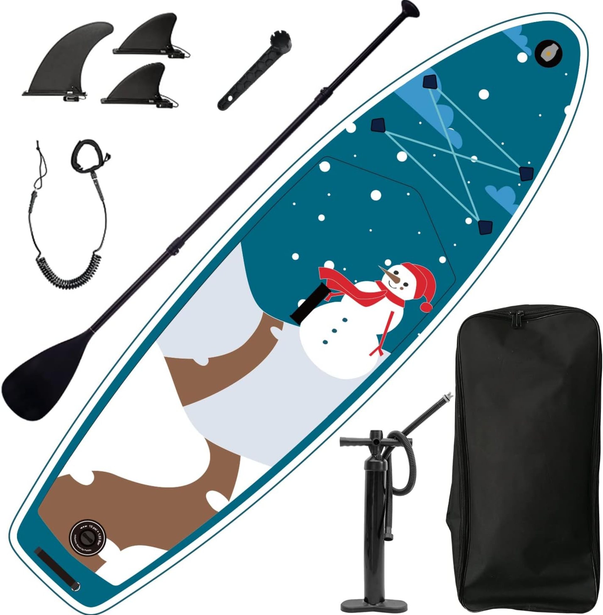 All-in-One Inflatable Stand Up Paddle Board for Fun and Adventure, Lightweight and Stable, Ideal for Beginners, Antique Blue Green All-in-One Inflatable Stand Up Paddle Board for Fun and Adventure, Lightweight and Stable, Ideal for Beginners, Antique Blue Green