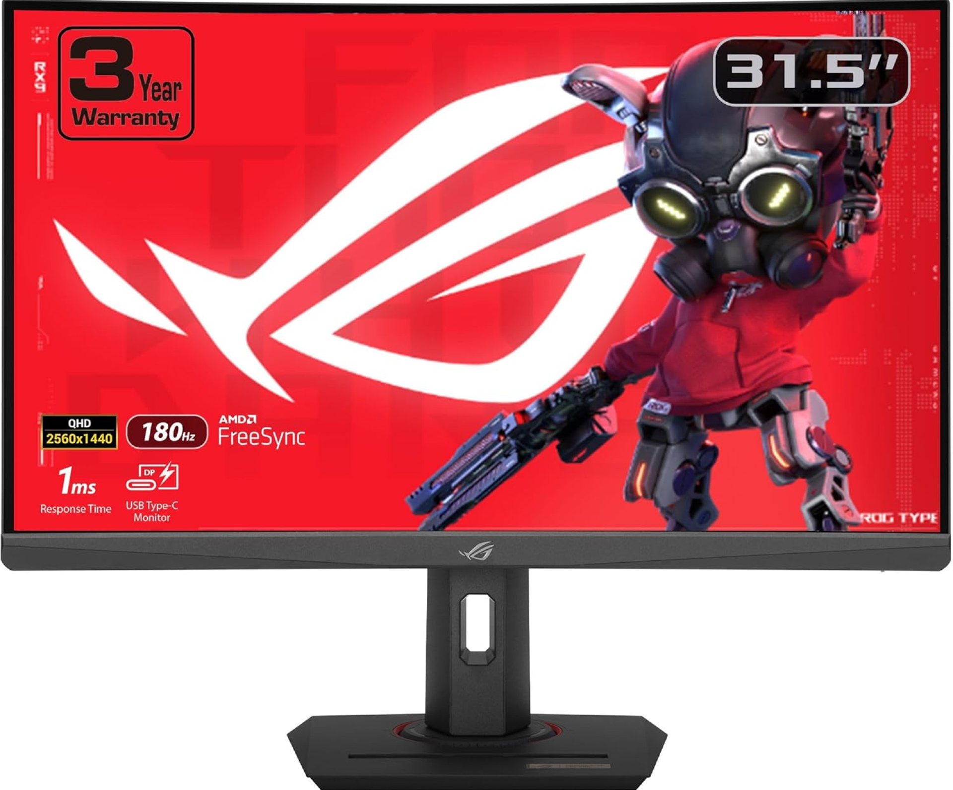 ASUS ROG Strix 32” 1440P USB-C Curved HDR Gaming Monitor (XG32WCS) – QHD, 180Hz, 1ms, Fast VA, Extreme Low Motion Blur Sync, FreeSync, DisplayWidget, Tripod Socket, AI Technology, 3 yr Warranty ASUS ROG Strix 32” 1440P USB-C Curved HDR Gaming Monitor (XG32WCS) – QHD, 180Hz, 1ms, Fast VA, Extreme Low Motion Blur Sync, FreeSync, DisplayWidget, Tripod Socket, AI Technology, 3 yr Warranty