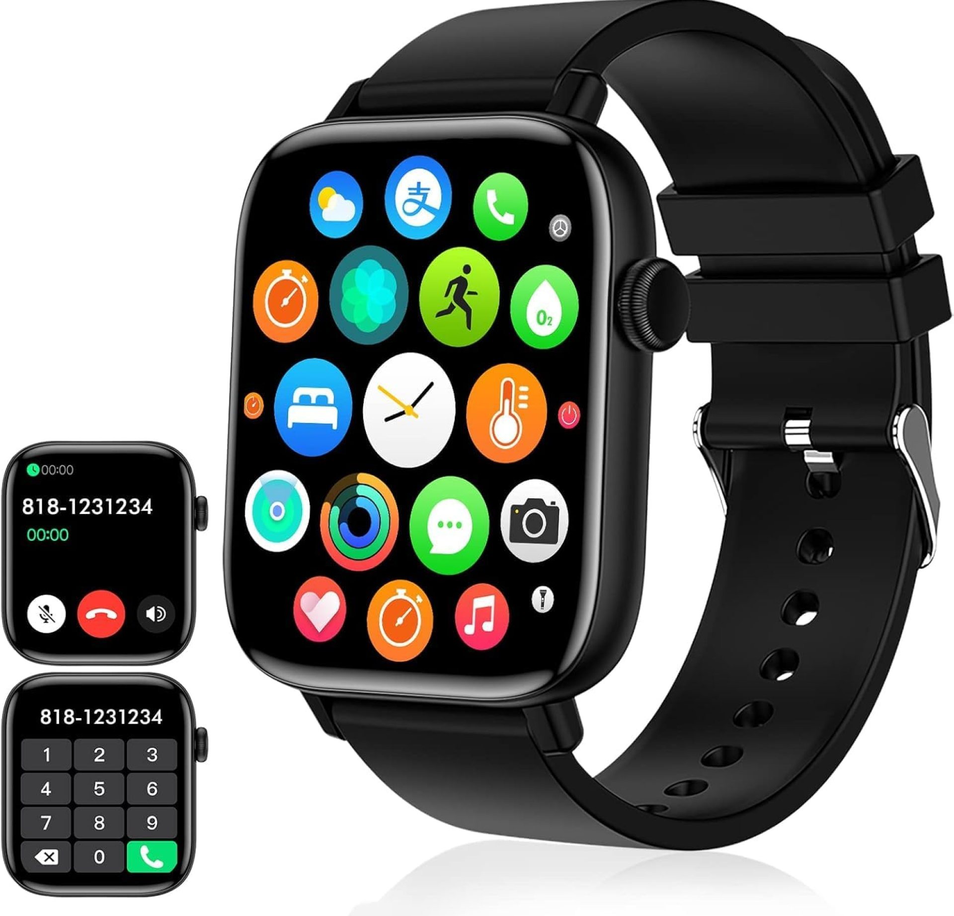 1.90” with Smart Watch(Answer/Make Calls),Smart Fitness Tracker Watches for Android/iOS Phones,Bluetooth Call and Text Notifications/Sleep Monitor/Heart Rate/Android Smartwatch for Women Men 1.90” with Smart Watch(Answer/Make Calls),Smart Fitness Tracker Watches for Android/iOS Phones,Bluetooth Call and Text Notifications/Sleep Monitor/Heart Rate/Android Smartwatch for Women Men