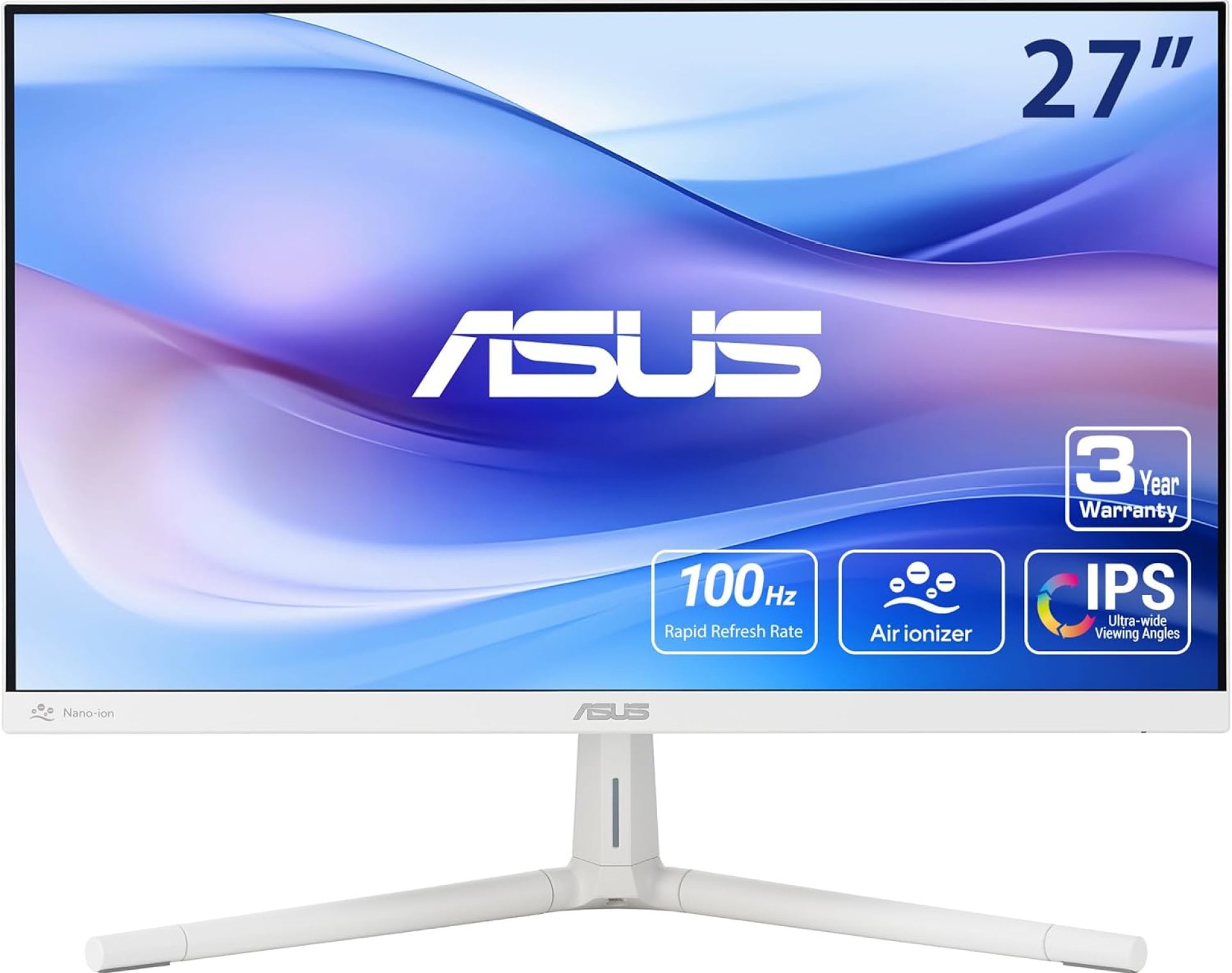 ASUS 27” 1080P Eye Care Monitor (VU279HFI-W) – Full HD, IPS, 100Hz, SmoothMotion, Adaptive Sync, Nano-ion, Eye Care Plus, Blue Light Filter, Flicker Free, VESA Wall Mountable, 3 yr Warranty ASUS 27” 1080P Eye Care Monitor (VU279HFI-W) – Full HD, IPS, 100Hz, SmoothMotion, Adaptive Sync, Nano-ion, Eye Care Plus, Blue Light Filter, Flicker Free, VESA Wall Mountable, 3 yr Warranty