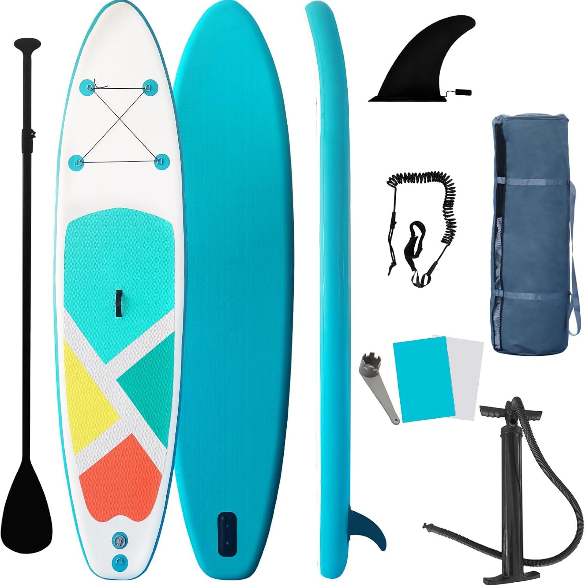 Inflatable SUP Stand-Up Paddle Boards for All Skill Levels, QILEBA 10’4” Ultra-Light Paddleboard with Durable SUP Accessories, Fins, Paddle, Pump, Leash, Extra Wide Stable Non-Slip Yoga Deck Inflatable SUP Stand-Up Paddle Boards for All Skill Levels, QILEBA 10’4” Ultra-Light Paddleboard with Durable SUP Accessories, Fins, Paddle, Pump, Leash, Extra Wide Stable Non-Slip Yoga Deck