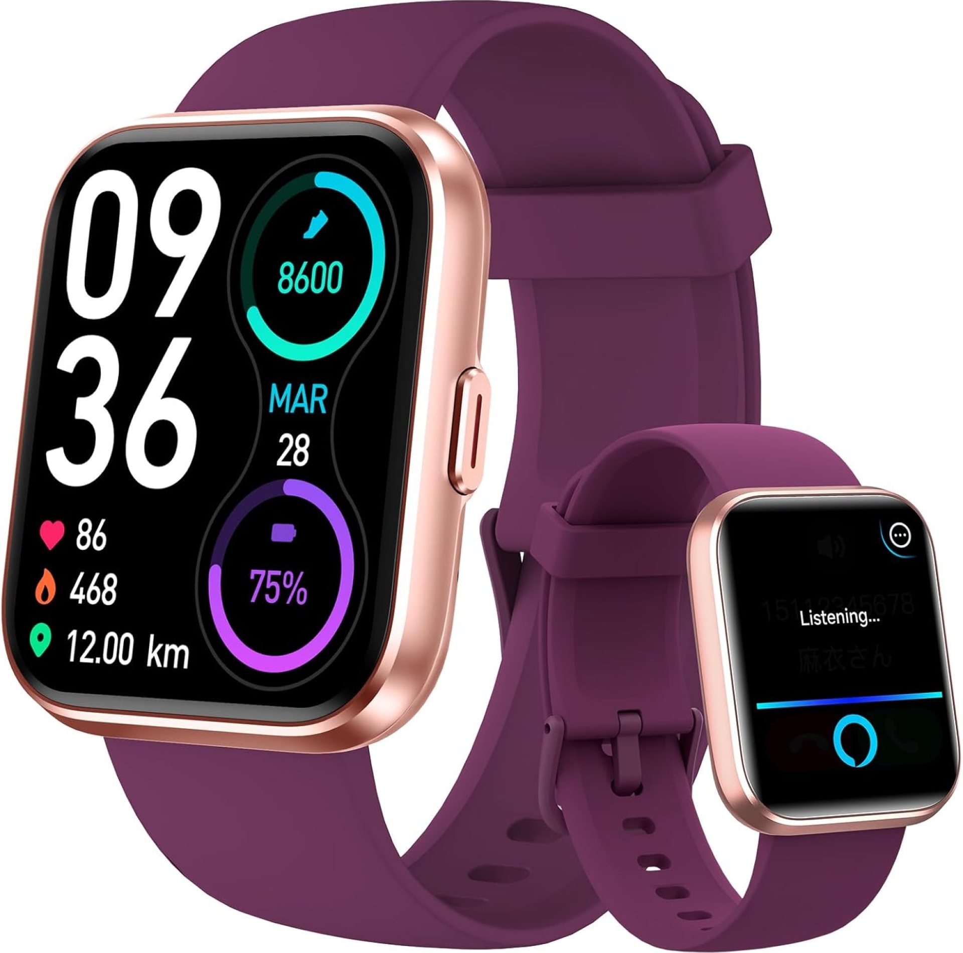 aeac Smart Watches for Men Women Copatible with Adnroid W208 Plus Series (Purple) aeac Smart Watches for Men Women Copatible with Adnroid W208 Plus Series (Purple)