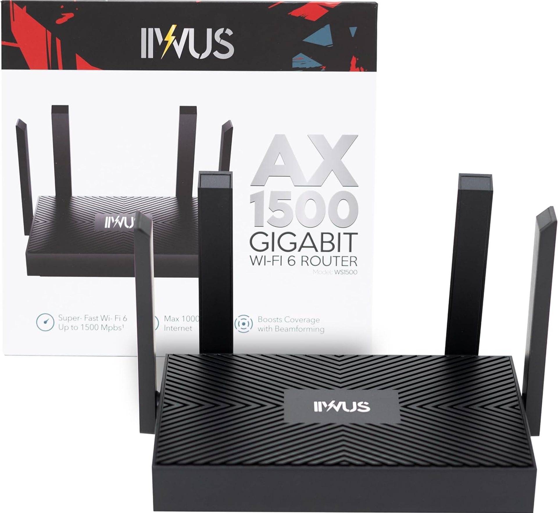 AX1500 Gigabit WiFi Router, WiFi 6 Gaming Router, Secure Router with VPN Technology, Dual-Band 1.5 Gbps, 4 Antennas, MU-MIMO, Connect Up to 60+ Devices AX1500 Gigabit WiFi Router, WiFi 6 Gaming Router, Secure Router with VPN Technology, Dual-Band 1.5 Gbps, 4 Antennas, MU-MIMO, Connect Up to 60+ Devices