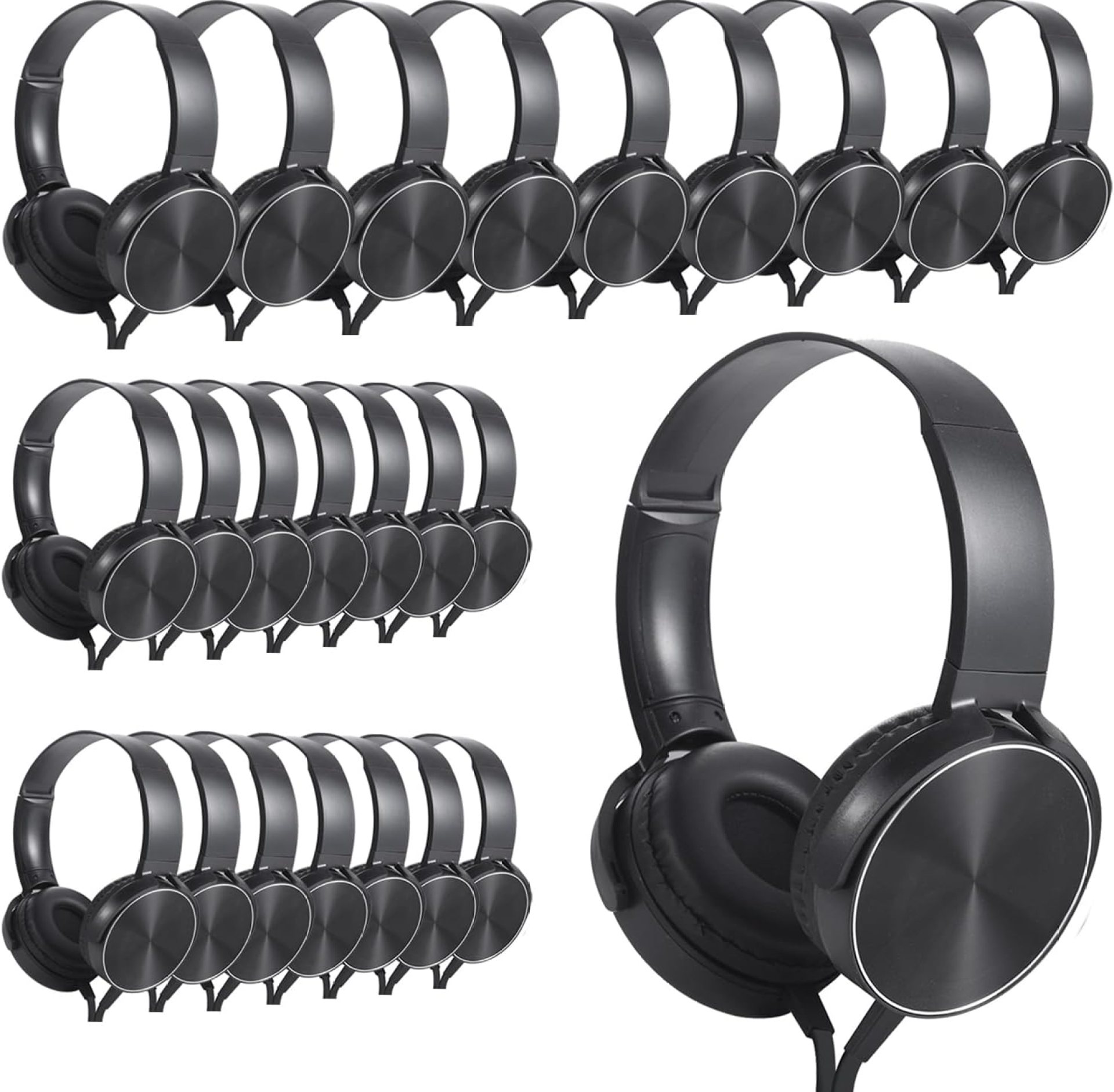Classroom Headphones Bulk 24 Pack for Kids School, Wholesale Wired On Ear Durable Class Set Earphones for Students Children Toddler Teens Boys Girls and Adult (HY450, 24 Black) Classroom Headphones Bulk 24 Pack for Kids School, Wholesale Wired On Ear Durable Class Set Earphones for Students Children Toddler Teens Boys Girls and Adult (HY450, 24 Black)