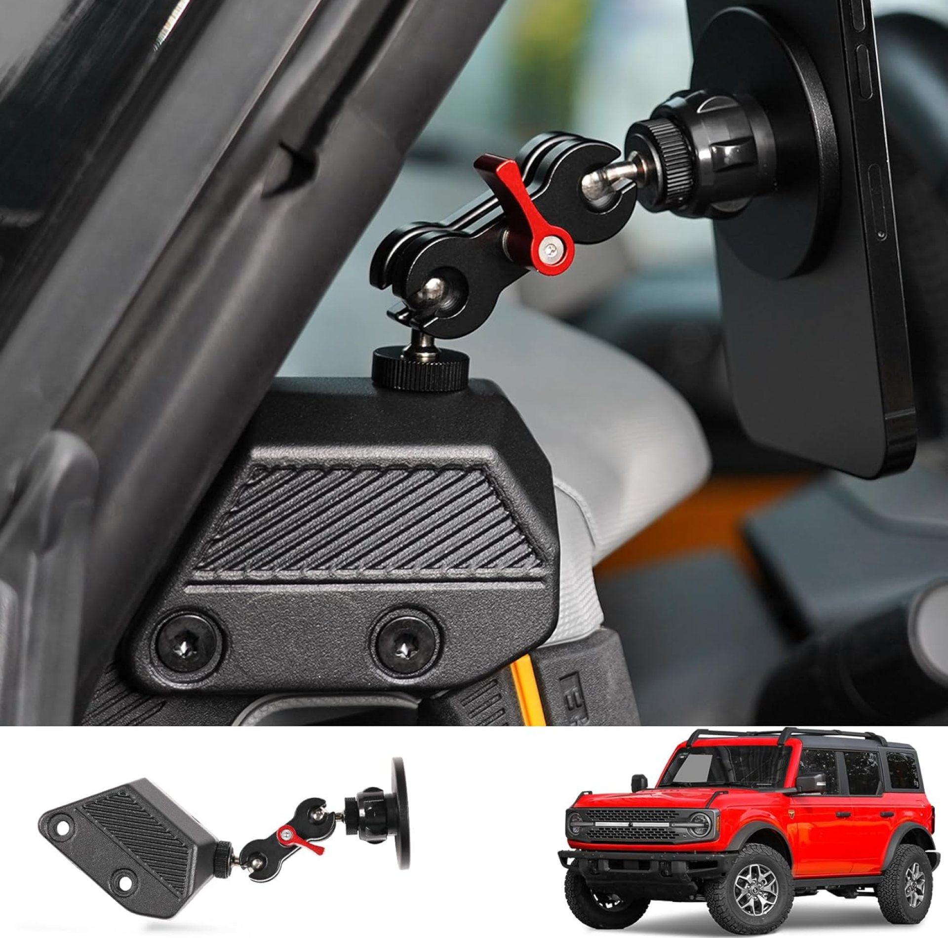 Mabett Magnetic Phone Holder for Ford Bronco 2021 2022 2023 2024, Adjustable Angles 360°Phone Mount for Bronco Accessories Mabett Magnetic Phone Holder for Ford Bronco 2021 2022 2023 2024, Adjustable Angles 360°Phone Mount for Bronco Accessories
