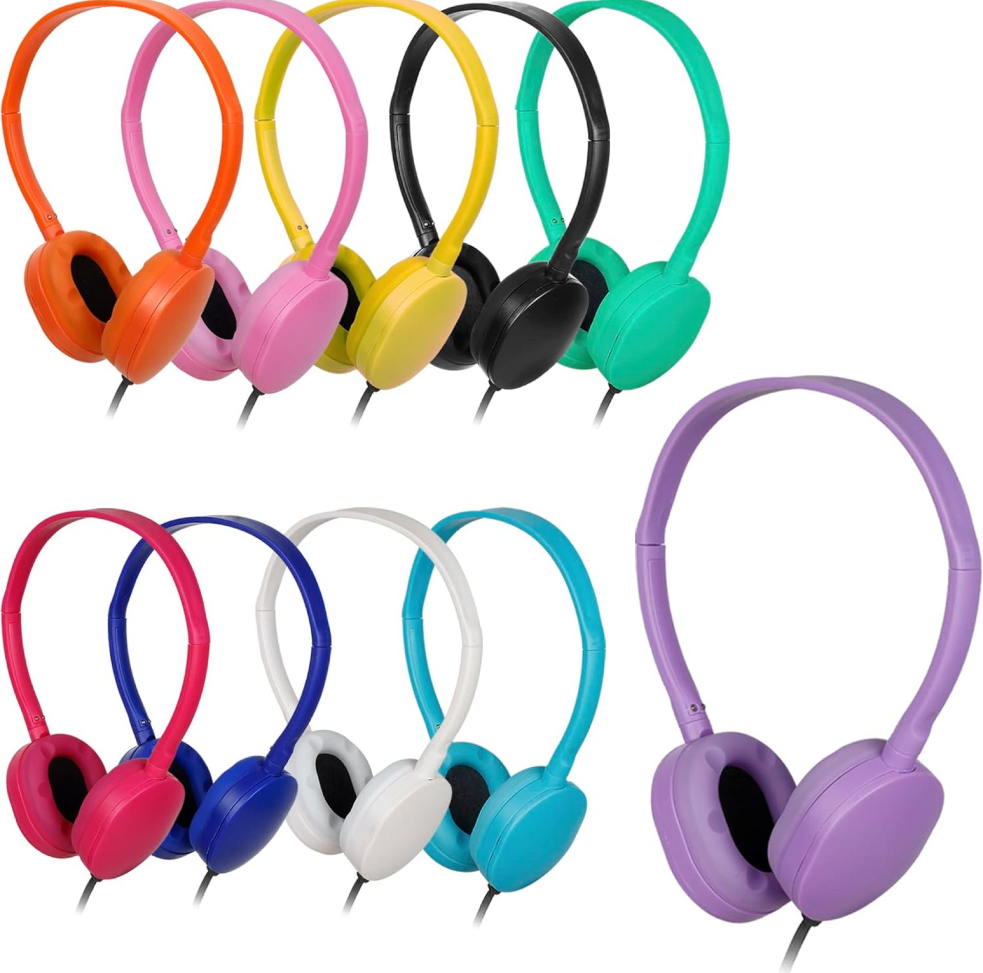 Classroom Kids Headphones Bulk 100 Pack Class Set of Headphones for Students Children Toddler Boys Girls Teen and Adult (10 Colors) Classroom Kids Headphones Bulk 100 Pack Class Set of Headphones for Students Children Toddler Boys Girls Teen and Adult (10 Colors)