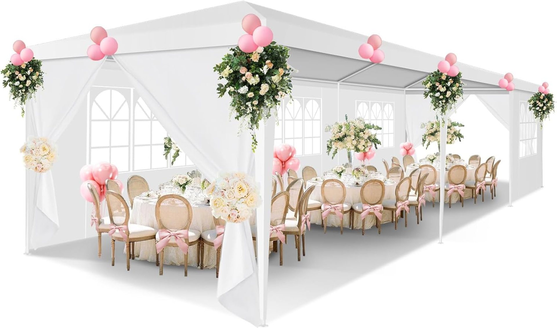 HOTEEL 10×30 Party Tent, Outdoor Canopy Tents for Parties Patio Gazebo Shelter with 8 Removable Sidewalls, Outdoor Tent Canopy Tent Waterproof for BBQ Wedding Events Tent HOTEEL 10×30 Party Tent, Outdoor Canopy Tents for Parties Patio Gazebo Shelter with 8 Removable Sidewalls, Outdoor Tent Canopy Tent Waterproof for BBQ Wedding Events Tent