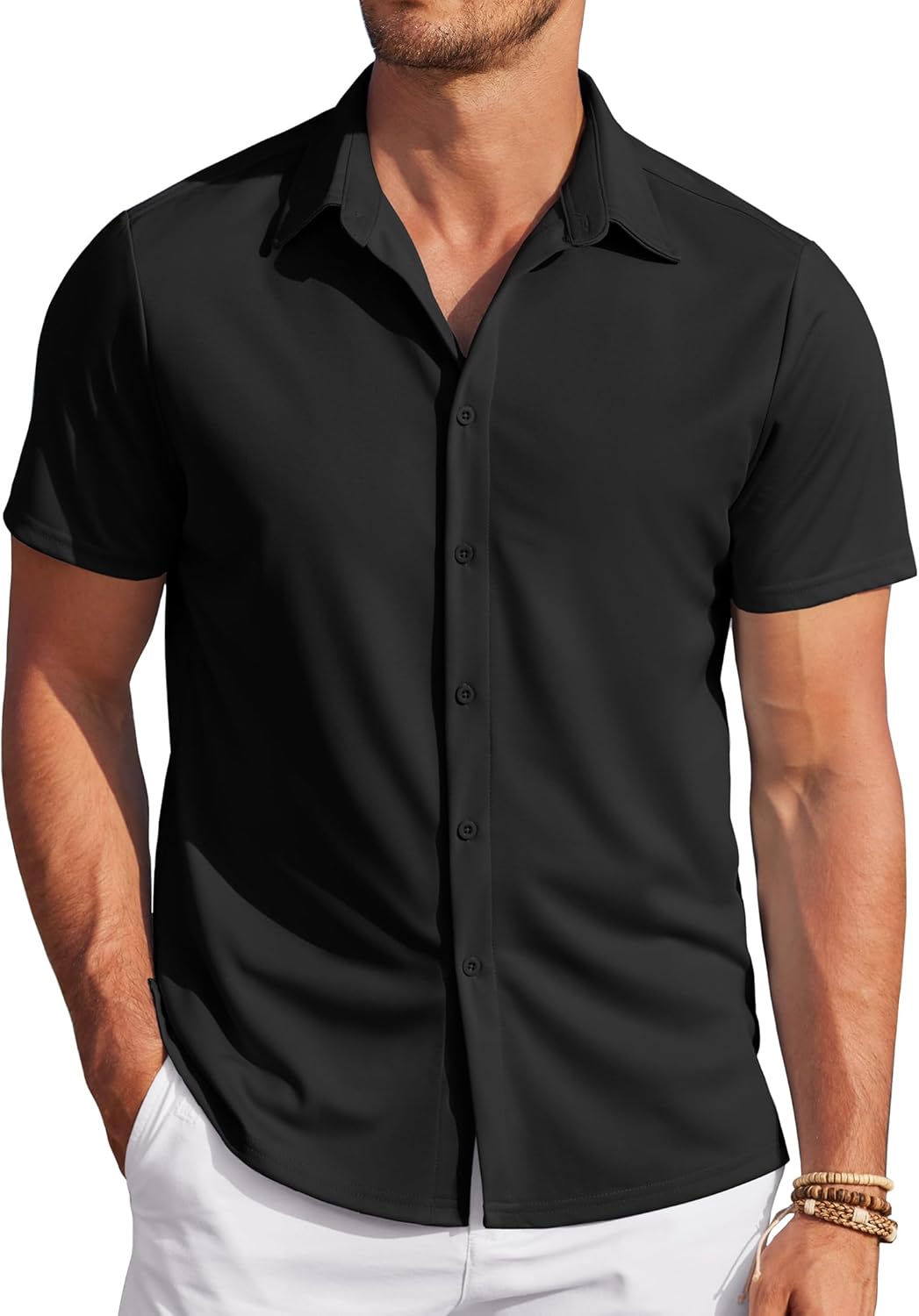 COOFANDY Mens Casual Wrinkle Free Shirts Short Sleeve Button Down Summer Stretch Dress Shirt COOFANDY Mens Casual Wrinkle Free Shirts Short Sleeve Button Down Summer Stretch Dress Shirt