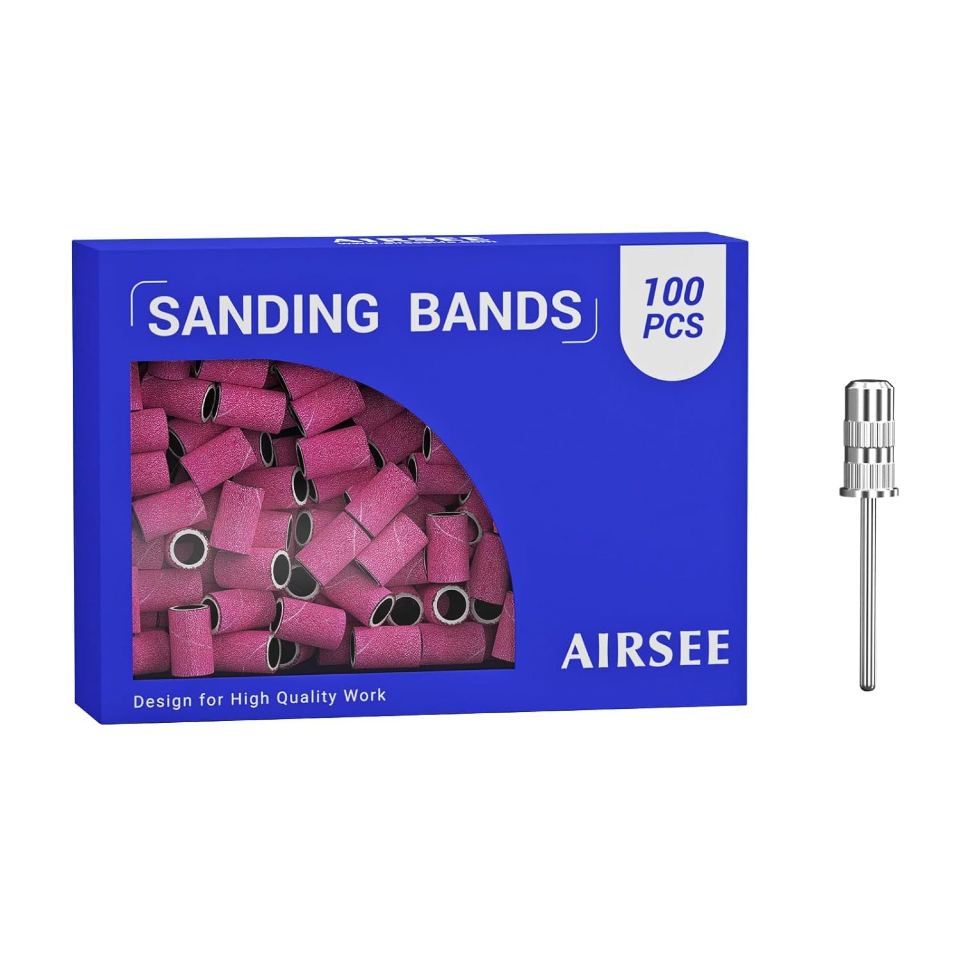 AIRSEE Sanding Bands for Electric Nail Drill 100 Piece Set 240 Grit Fine Acrylic File Attachments Professional 1 Sander Mandrel Bit Beauty Salon Accessories Manicure and Pedicure Finger Callus Pink AIRSEE Sanding Bands for Electric Nail Drill 100 Piece Set 240 Grit Fine Acrylic File Attachments Professional 1 Sander Mandrel Bit Beauty Salon Accessories Manicure and Pedicure Finger Callus Pink