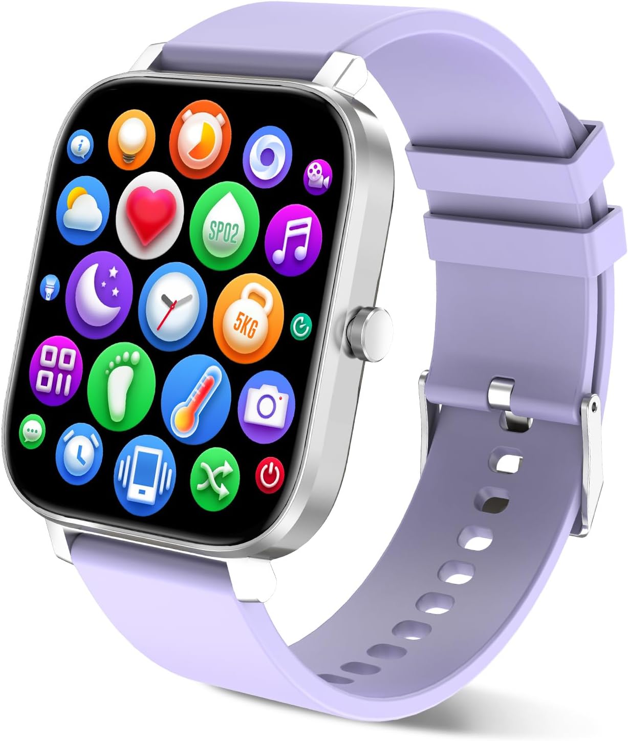 Smart Watch for Men Women Compatible with iPhone Samsung Android Phone 1.69 inch Full Touch Screen IP68 Waterproof Bluetooh Fitness Tracker Heart Rate/Sleep Monitor (Purple) Smart Watch for Men Women Compatible with iPhone Samsung Android Phone 1.69 inch Full Touch Screen IP68 Waterproof Bluetooh Fitness Tracker Heart Rate/Sleep Monitor (Purple)