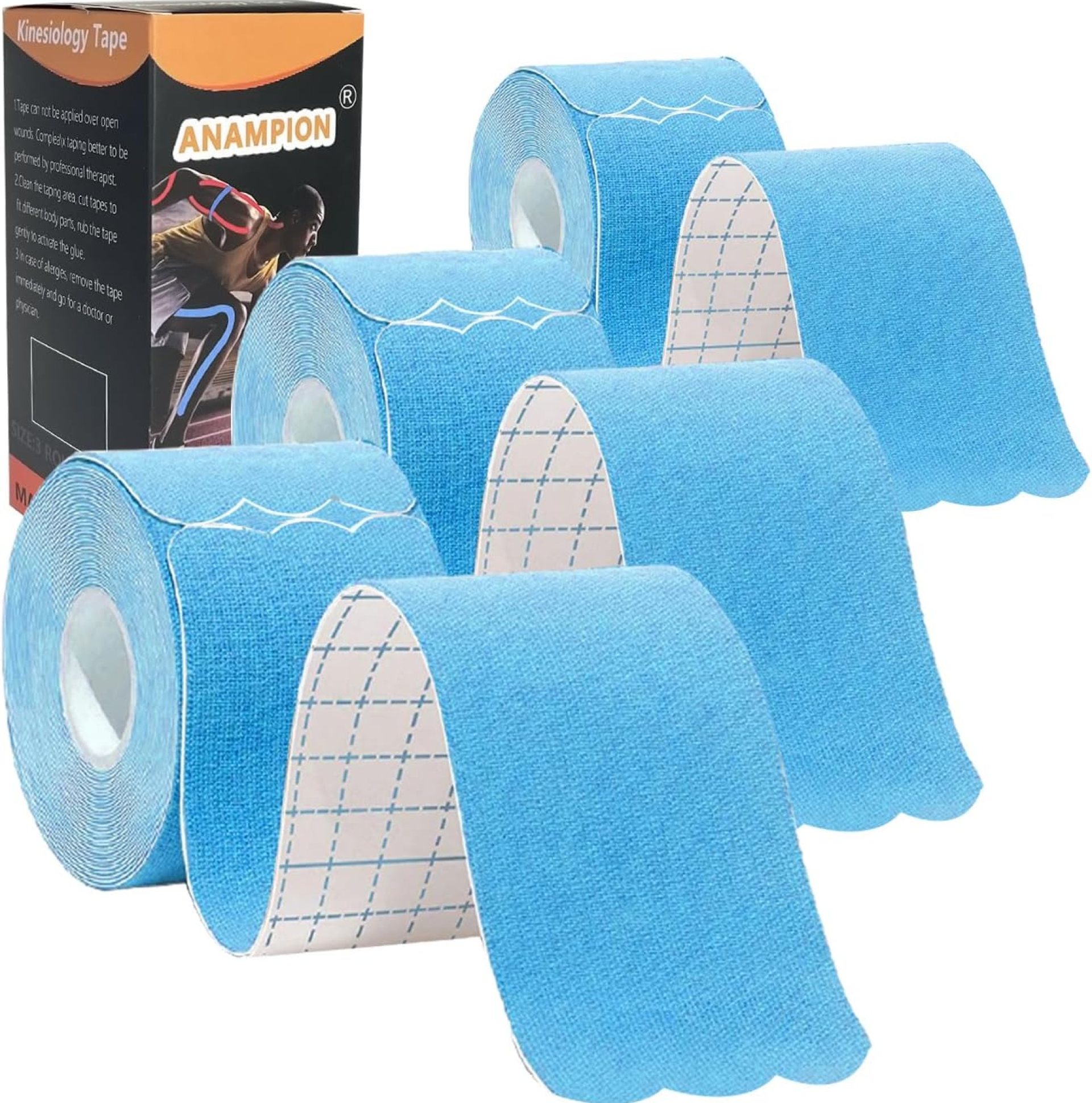 Kinesiology Tape Pro Athletic Sports (3 Rolls,60 Precut Strips) Waterproof Breathable Latex Free Tape for Ankle Wrists Knees Elastic Running Tennis Swimming Football Sports Activities Tapes(Blue) Kinesiology Tape Pro Athletic Sports (3 Rolls,60 Precut Strips) Waterproof Breathable Latex Free Tape for Ankle Wrists Knees Elastic Running Tennis Swimming Football Sports Activities Tapes(Blue)