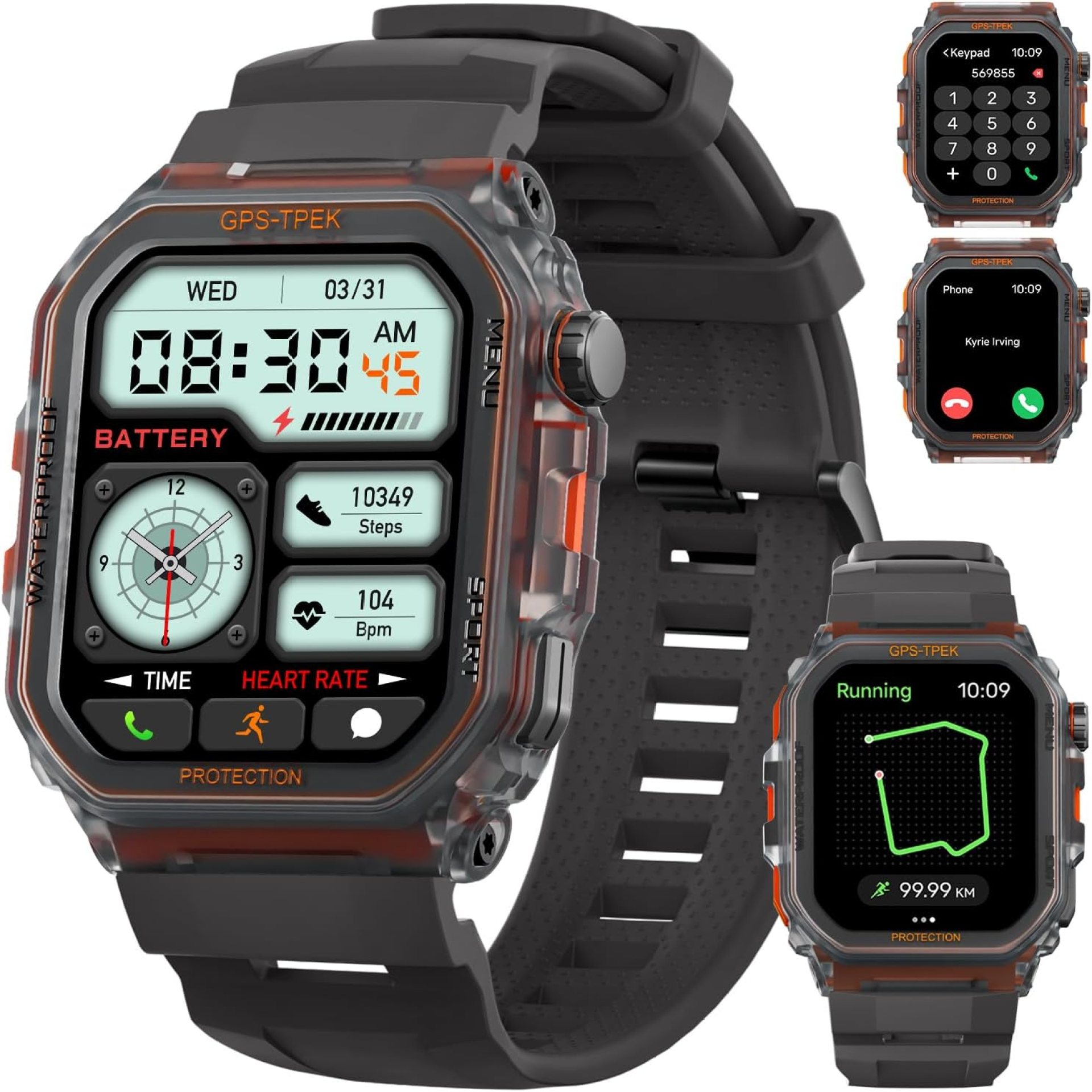 Military Smart Watch for Men (Answer/Make Calls), 1.75” Smart Watch for Android and iPhone, Fitness Watch with 100+ Sports Modes, IP68 Waterproof, GPS/Heart Rate/Sleep/Stress, Watches for Men Military Smart Watch for Men (Answer/Make Calls), 1.75” Smart Watch for Android and iPhone, Fitness Watch with 100+ Sports Modes, IP68 Waterproof, GPS/Heart Rate/Sleep/Stress, Watches for Men