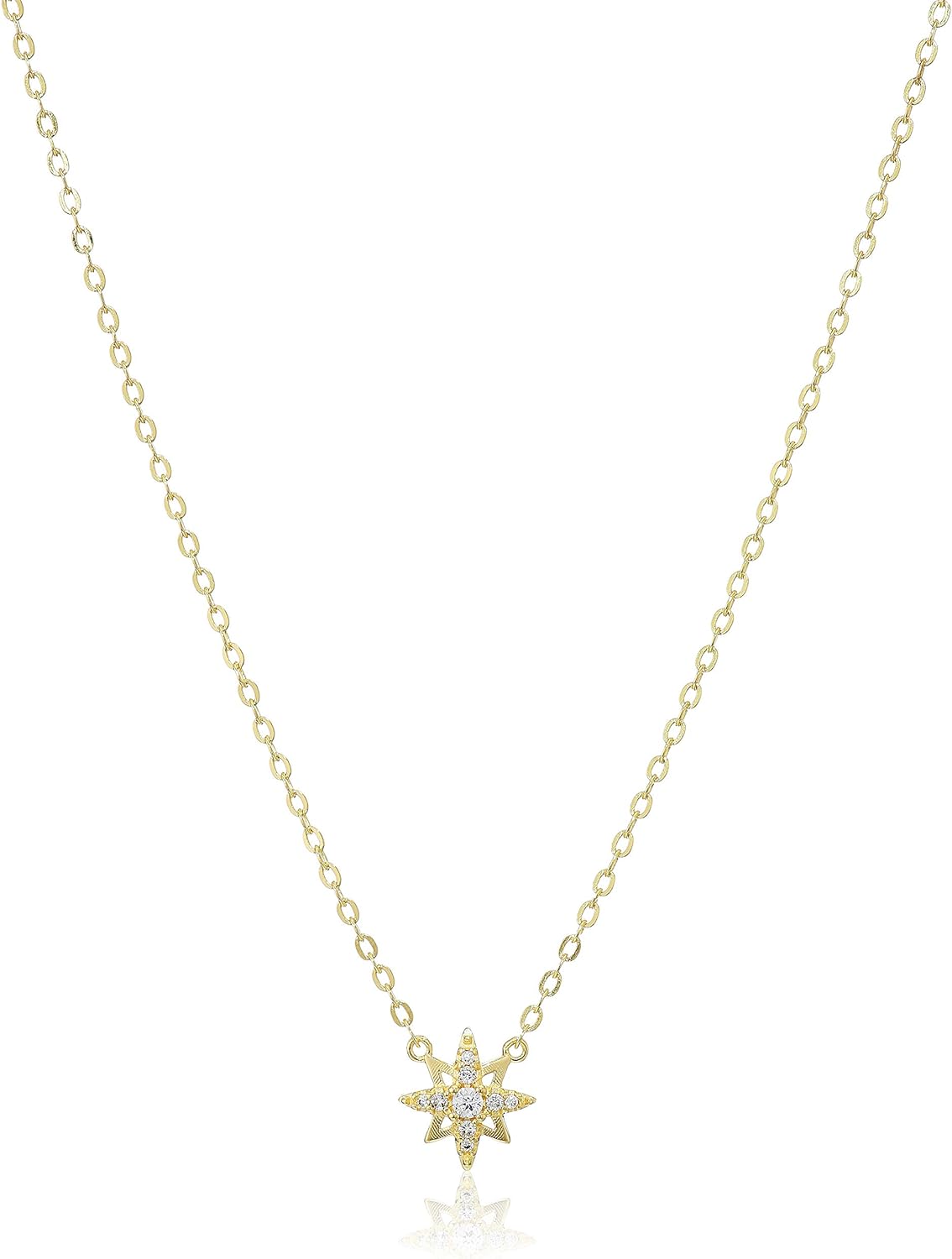 Amazon Essentials Cubic Zirconia North Star Necklace with Cable Chain in Sterling Silver, 18″ , (previously Amazon Collection) Amazon Essentials Cubic Zirconia North Star Necklace with Cable Chain in Sterling Silver, 18″ , (previously Amazon Collection)
