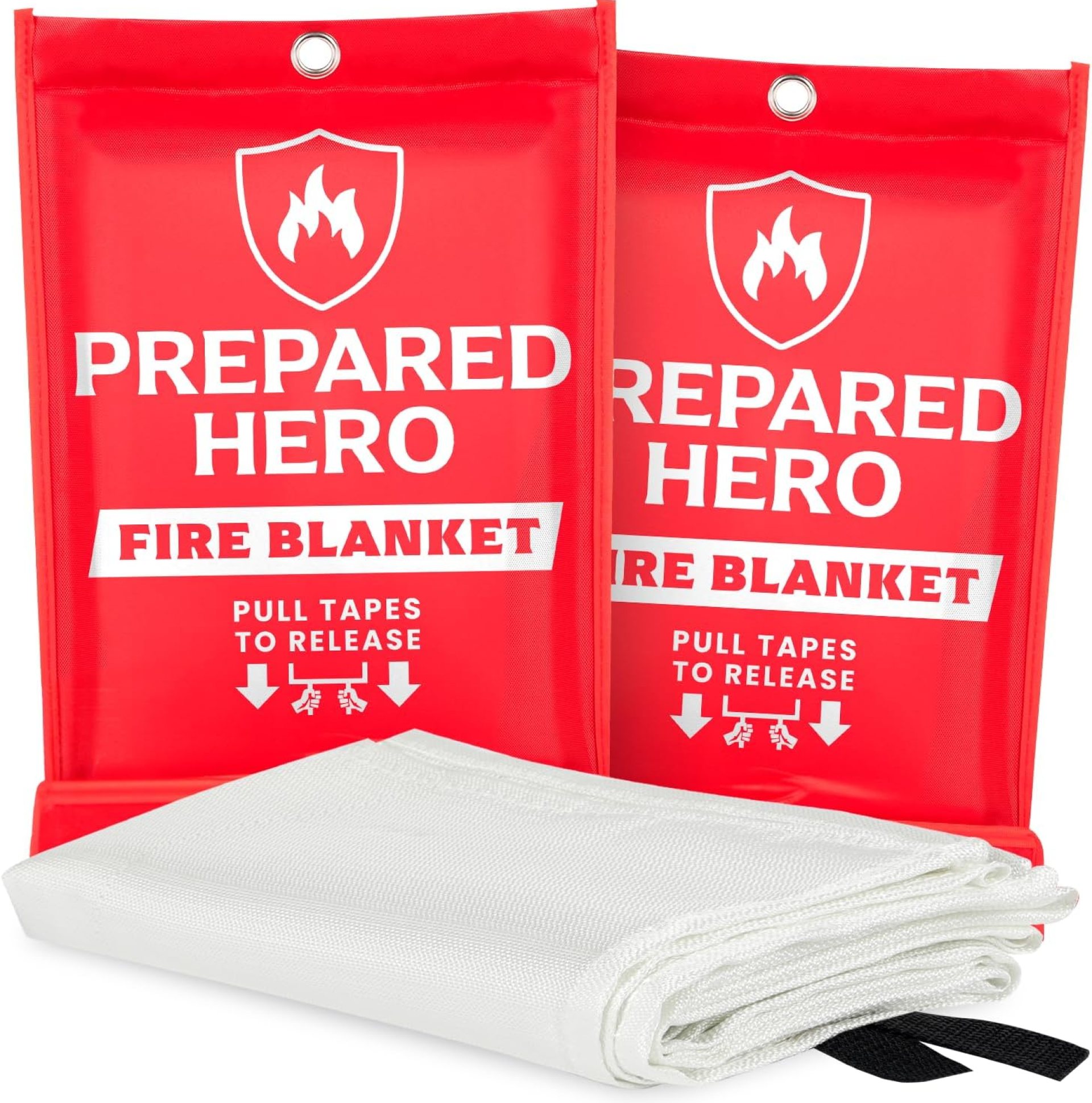 Prepared Hero Emergency Fire Blanket – 2 Pack – Fire Suppression Blanket for Kitchen, 40” x 40”, for Home, Fiberglass Fire Blanket. Prepared Hero Emergency Fire Blanket – 2 Pack – Fire Suppression Blanket for Kitchen, 40” x 40”, for Home, Fiberglass Fire Blanket.