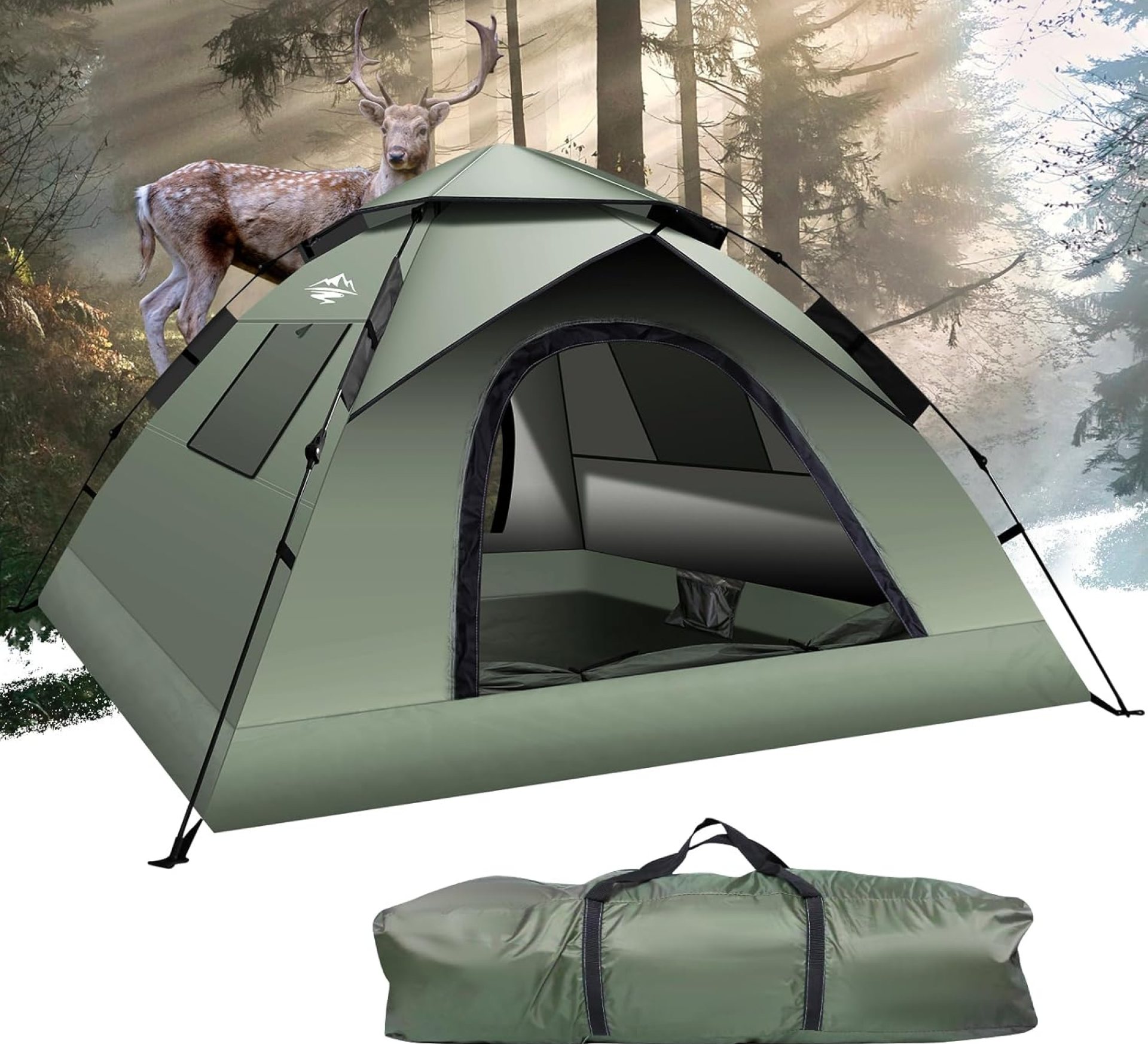 Instant Pop-Up Tents for Camping, 2-3 Person Camping Tent 60s Automatic Easy Setup Tent, Double-Thick Waterproof Tent Family Tent for Hiking Backpacking Instant Pop-Up Tents for Camping, 2-3 Person Camping Tent 60s Automatic Easy Setup Tent, Double-Thick Waterproof Tent Family Tent for Hiking Backpacking