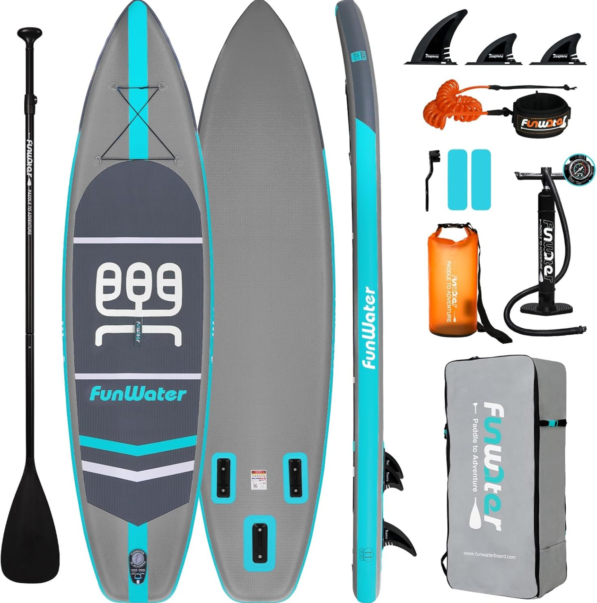 FunWater Stand Up Paddle Board Ultra-Light Inflatable Paddleboard with SUP Accessories for Adults & Youth of All Skill Levels FunWater Stand Up Paddle Board Ultra-Light Inflatable Paddleboard with SUP Accessories for Adults & Youth of All Skill Levels