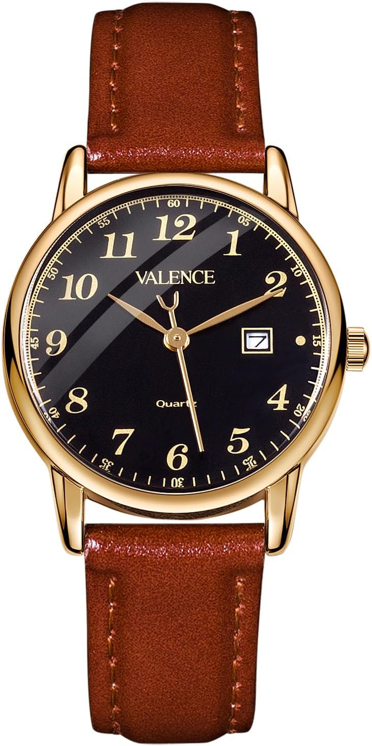 Valence Italian Genuine Leather Watches for Women, Easy Read Womens Wrist Round Watches, Big Number and Small Leather Ladies Wrist Watches, Valentine’s Day Gift Valence Italian Genuine Leather Watches for Women, Easy Read Womens Wrist Round Watches, Big Number and Small Leather Ladies Wrist Watches, Valentine’s Day Gift