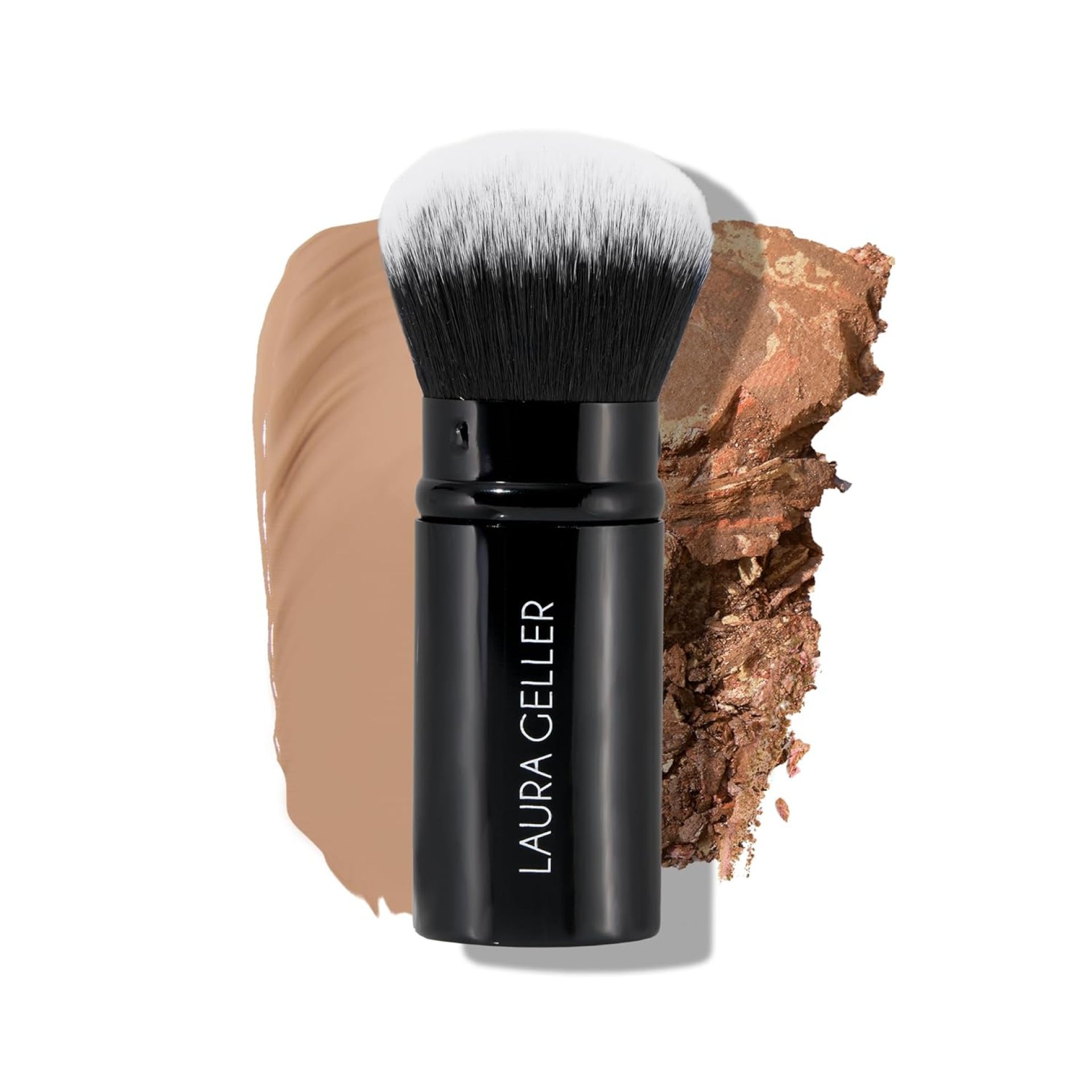 LAURA GELLER NEW YORK Retractable Airbrush Kabuki Brush for All Face Makeup & Foundation for Liquid, Cream and Powder Face Makeup With Aluminum Handle LAURA GELLER NEW YORK Retractable Airbrush Kabuki Brush for All Face Makeup & Foundation for Liquid, Cream and Powder Face Makeup With Aluminum Handle