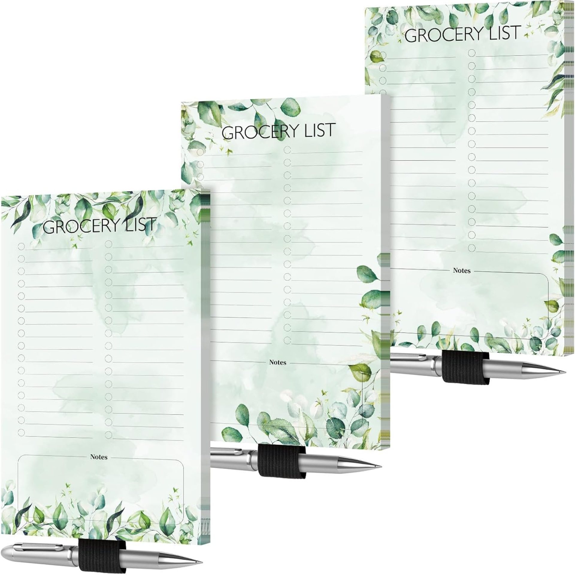 3 Pack Magnet Grocery List Pad for Fridge 7.5 x 4.5 Inch Grocery List Magnetic Notepads for Refrigerator 135 Sheets Shopping List Memo Magnetic Note Pad to Do List Pen Holder Office Gift(Eucalyptus) 3 Pack Magnet Grocery List Pad for Fridge 7.5 x 4.5 Inch Grocery List Magnetic Notepads for Refrigerator 135 Sheets Shopping List Memo Magnetic Note Pad to Do List Pen Holder Office Gift(Eucalyptus)