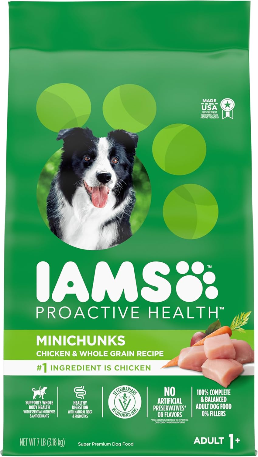 IAMS Proactive Health Minichunks Adult Dry Dog Food with Real Chicken and Whole Grains, 7 lb. Bag IAMS Proactive Health Minichunks Adult Dry Dog Food with Real Chicken and Whole Grains, 7 lb. Bag