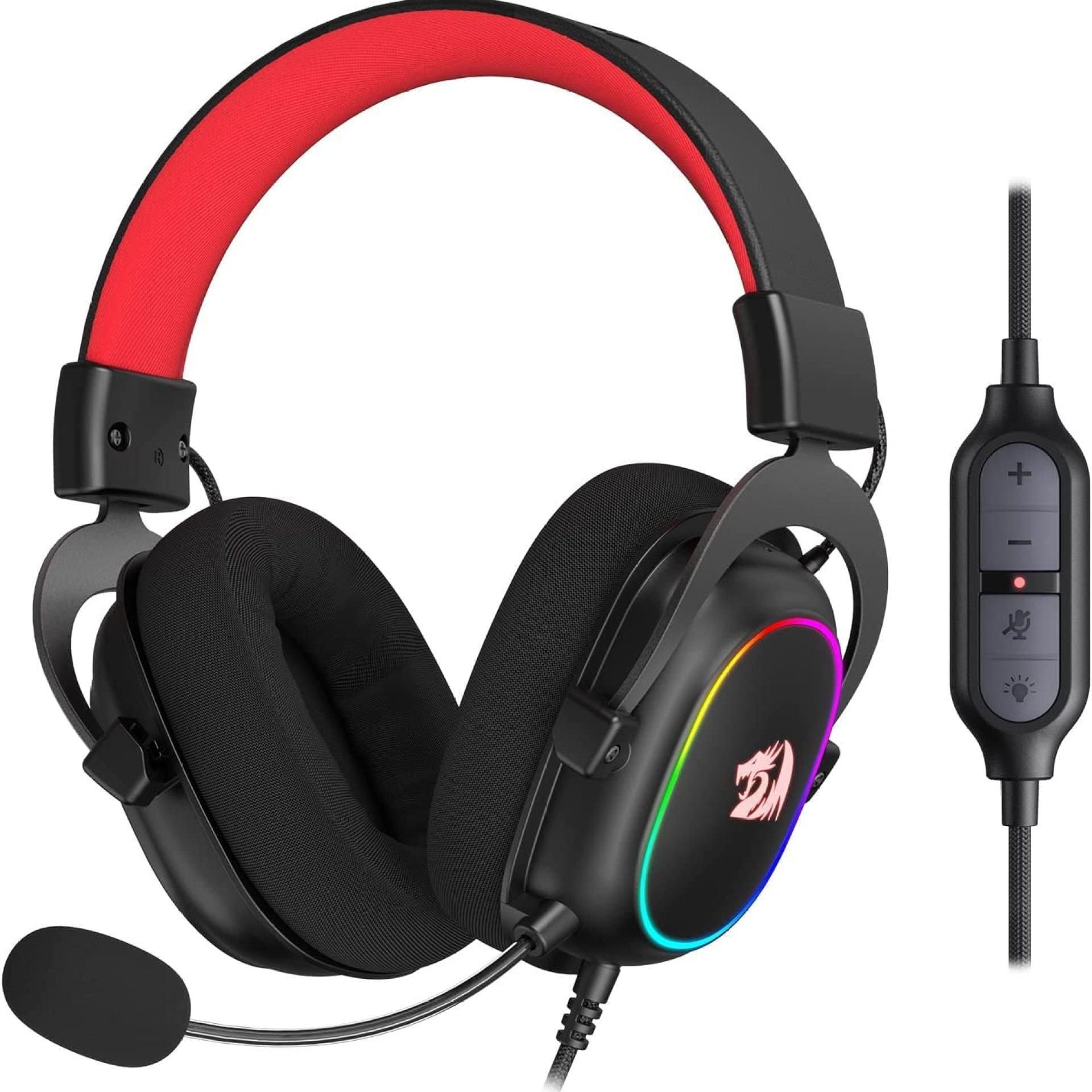 Redragon H510 Zeus-X RGB Wired Gaming Headset – 7.1 Surround Sound – 53MM Audio Drivers in Memory Foam Ear Pads w/Reliable Fabric Cover- Multi Platforms Headphone – USB Powered for PC/PS4/NS Redragon H510 Zeus-X RGB Wired Gaming Headset – 7.1 Surround Sound – 53MM Audio Drivers in Memory Foam Ear Pads w/Reliable Fabric Cover- Multi Platforms Headphone – USB Powered for PC/PS4/NS