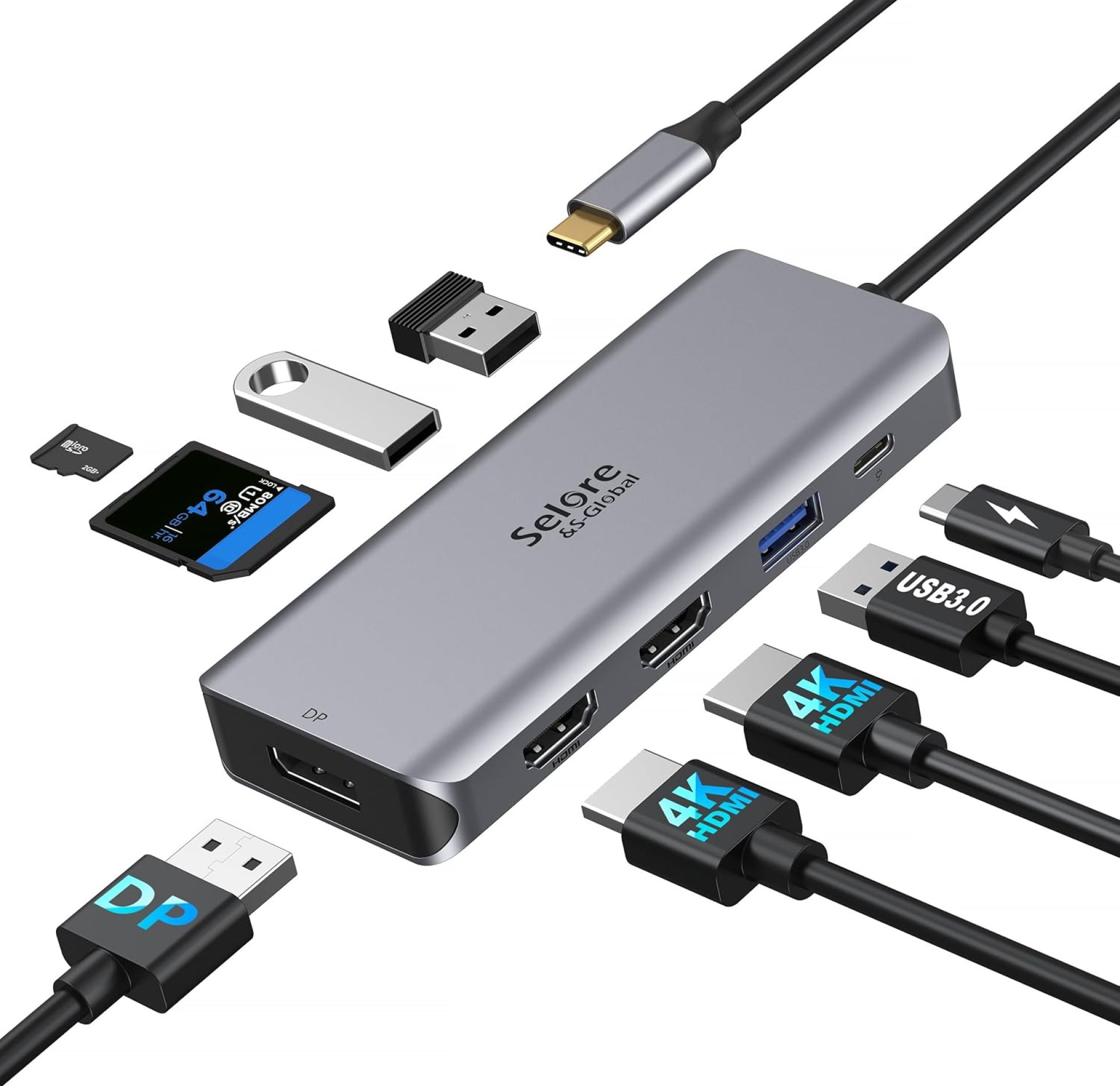 USB C Docking Station Dual Monitor, 9 in 1 Triple Display Docking Station to Dual HDMI Adapter Displayport SD TF Card Reader 2USB 2.0, 1 USB 3.0, 100W PD for USB C Thunderbolt 3/4 Laptops USB C Docking Station Dual Monitor, 9 in 1 Triple Display Docking Station to Dual HDMI Adapter Displayport SD TF Card Reader 2USB 2.0, 1 USB 3.0, 100W PD for USB C Thunderbolt 3/4 Laptops