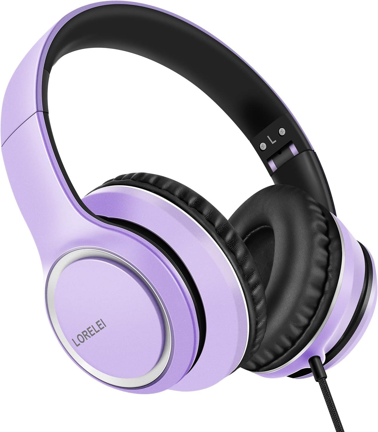 LORELEI X8 Over-Ear Wired Headphones with Microphone with 1.45m-Tangle-Free Nylon Line&3.5mm Plug,Lightweight Foldable & Portable Headphones for Smartphone,Tablet,Computer,Mp3/4(Dark Purple) LORELEI X8 Over-Ear Wired Headphones with Microphone with 1.45m-Tangle-Free Nylon Line&3.5mm Plug,Lightweight Foldable & Portable Headphones for Smartphone,Tablet,Computer,Mp3/4(Dark Purple)