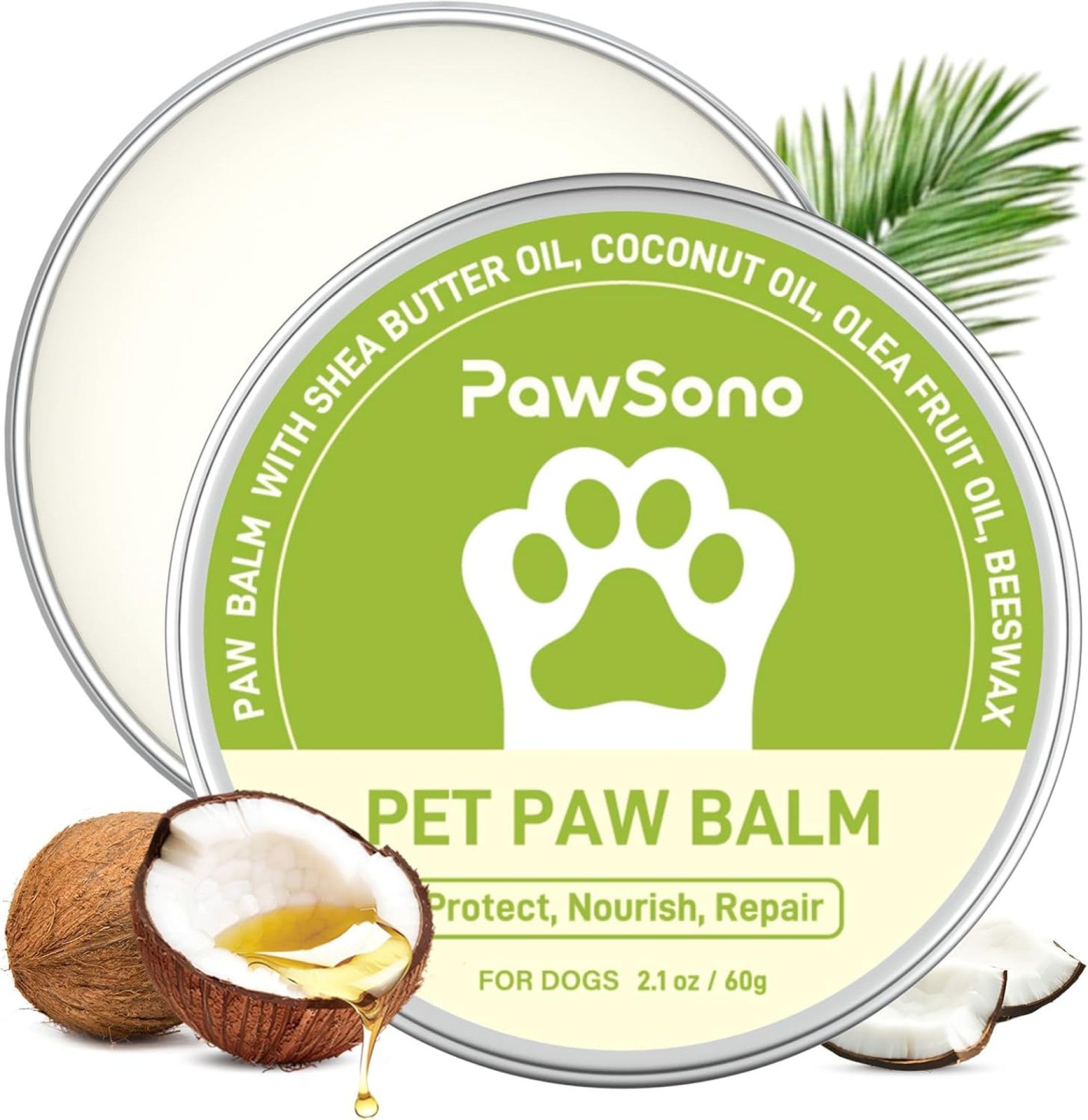 Lick-Safe Dog Paw & Nose Balm with Coconut Oil | All-Natural Paw Cream & Wax for Dry, Cracked Pads & Snouts| Paw Moisturizer & Soother, Nose Butter for Bulldogs| Horse Hoof Care (60 g /2.1 oz) Lick-Safe Dog Paw & Nose Balm with Coconut Oil | All-Natural Paw Cream & Wax for Dry, Cracked Pads & Snouts| Paw Moisturizer & Soother, Nose Butter for Bulldogs| Horse Hoof Care (60 g /2.1 oz)