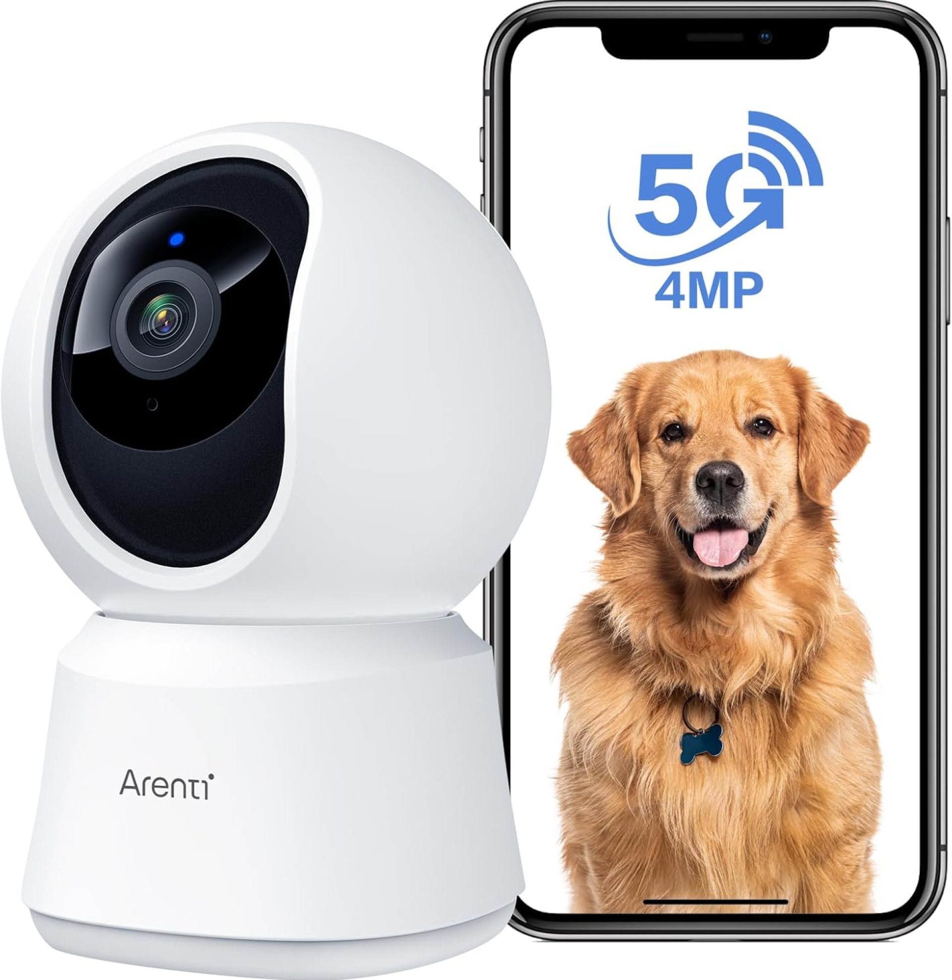 ARENTI 5G Security Camera Indoor, 4MP Pet Camera with Speaker for Dog/Cat, Baby Monitor with Phone App, Dual-Band WiFi, Auto Tracking, Super Night Vision, 2-Way Talk, Cloud & SD Card Storage ARENTI 5G Security Camera Indoor, 4MP Pet Camera with Speaker for Dog/Cat, Baby Monitor with Phone App, Dual-Band WiFi, Auto Tracking, Super Night Vision, 2-Way Talk, Cloud & SD Card Storage